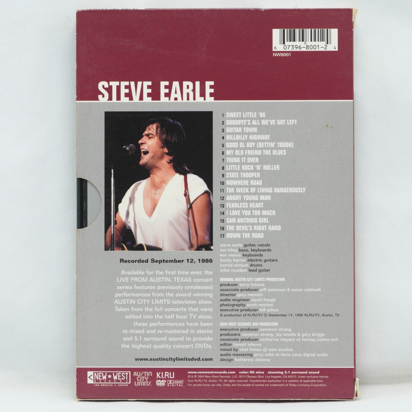 Steve Earle Live From Austin TX - DVD - Region 0 (ALL) - FAST POST