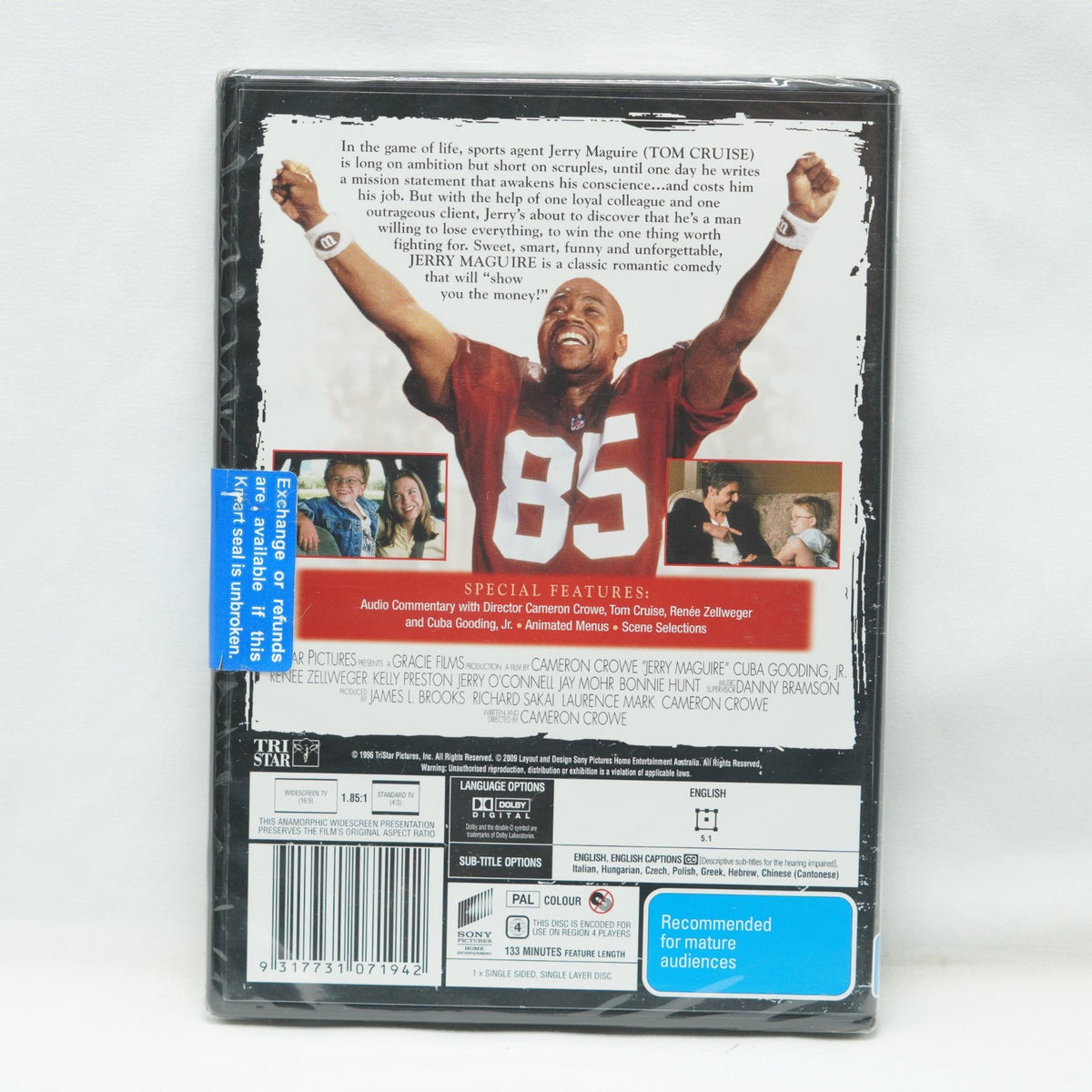 Jerry Maguire (DVD 1996) PAL Region 4 (Tom Cruise, Cuba Gooding Jr) NEW / SEALED