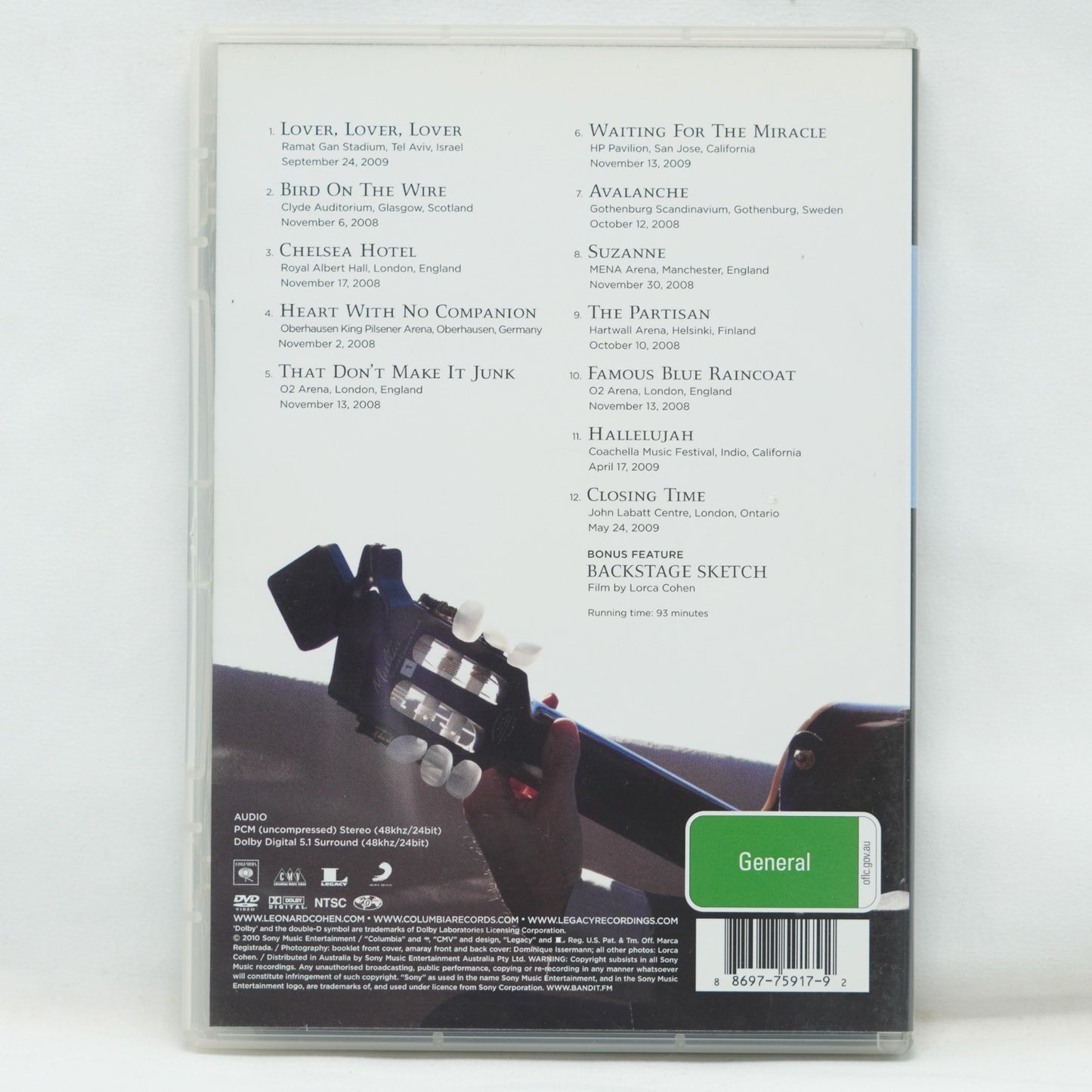 Leonard Cohen - Songs From The Road region 4 DVD (music)