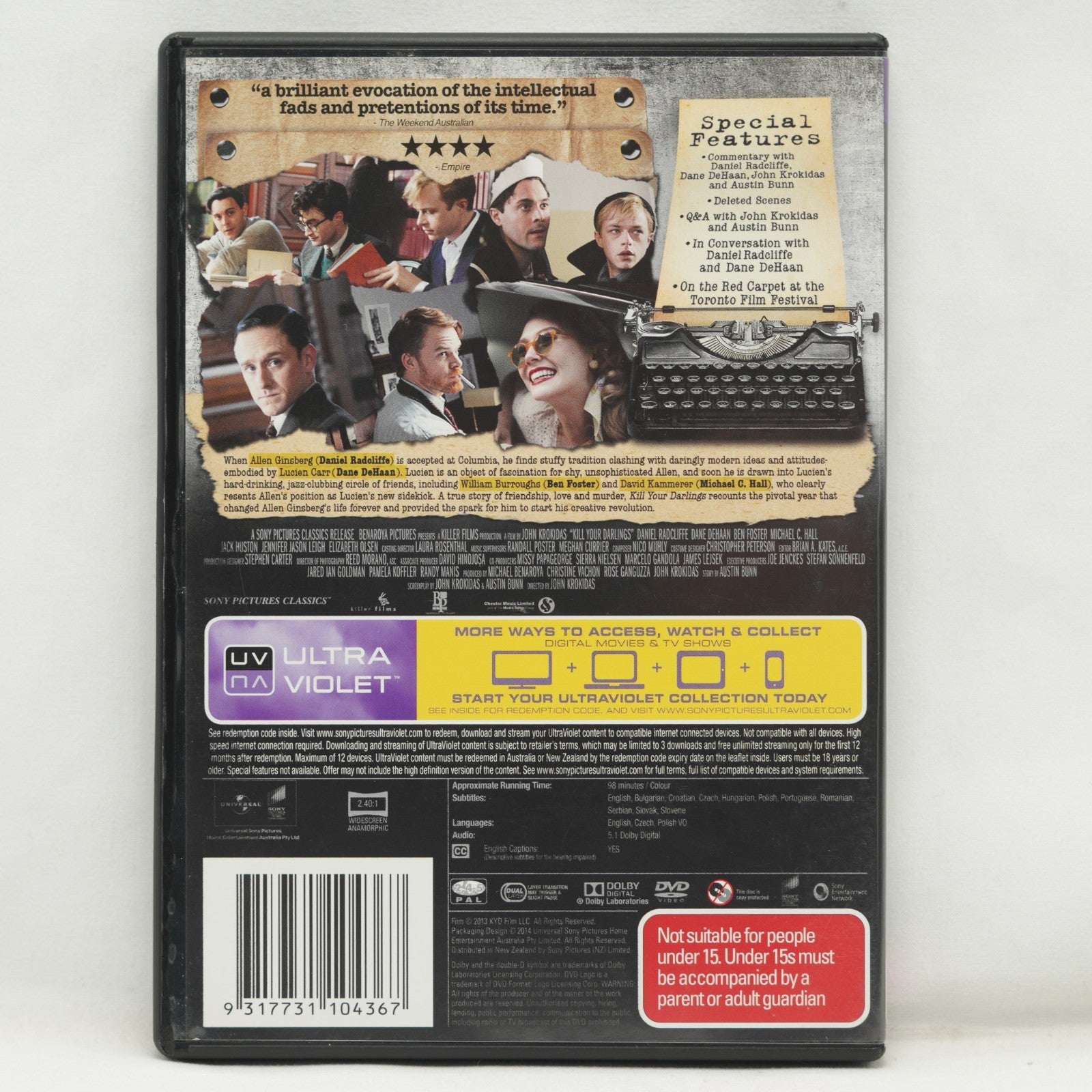 Kill Your Darlings - 2013 - Region 4 DVD