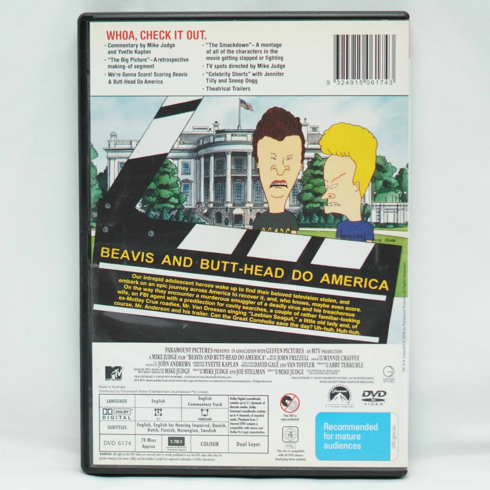 Beavis And Butt-Head Do America (DVD, 1996) Region 4