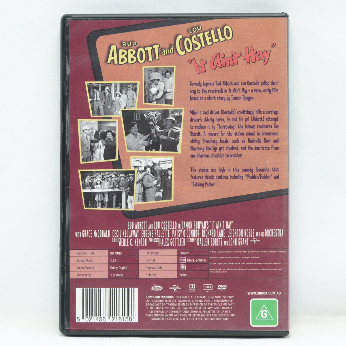 Abbott & Costello It Ain't Hay DVD -