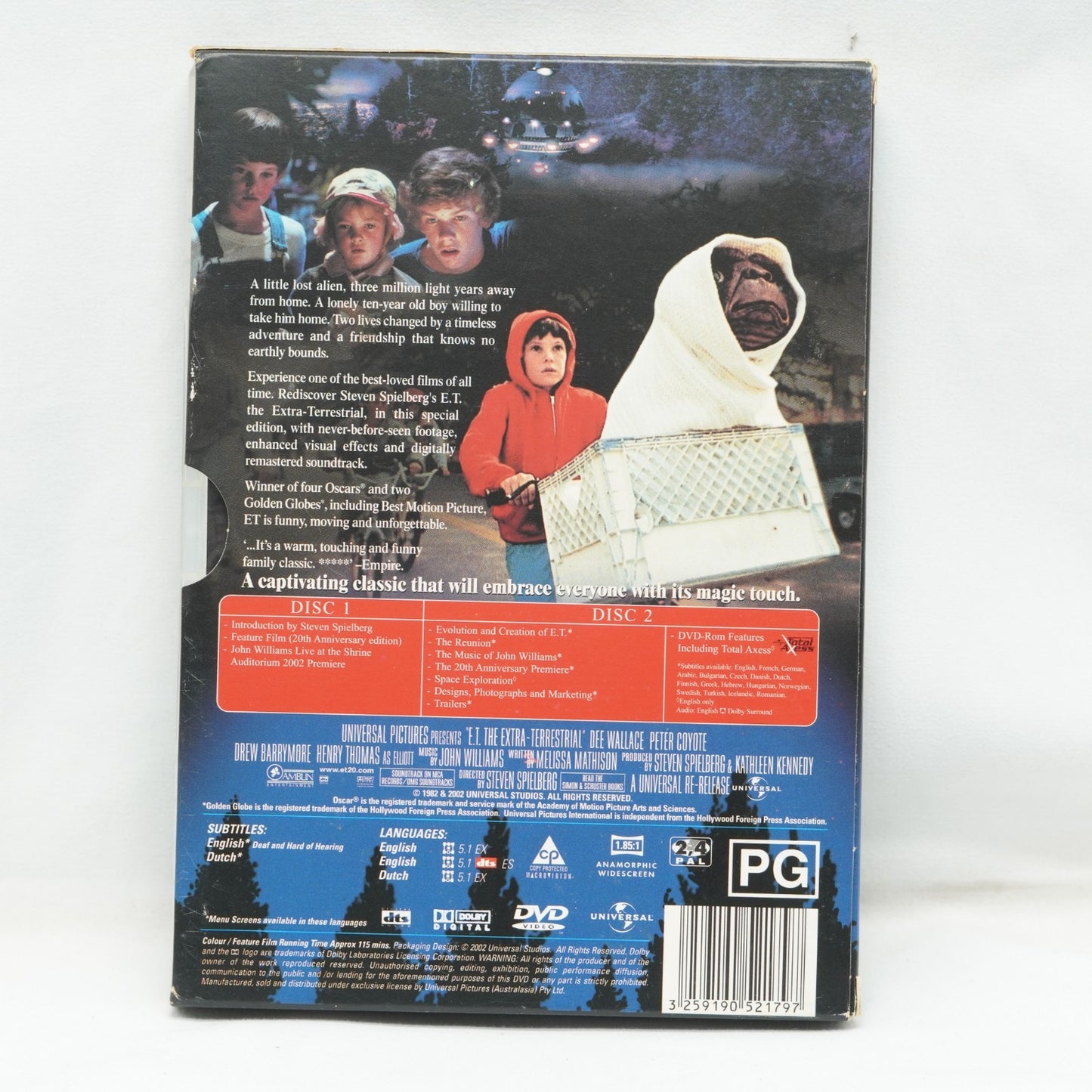 E.T : The Extra - Terrestrial : 2 Disc : DVD: Region 4 *Very Rare OOP*