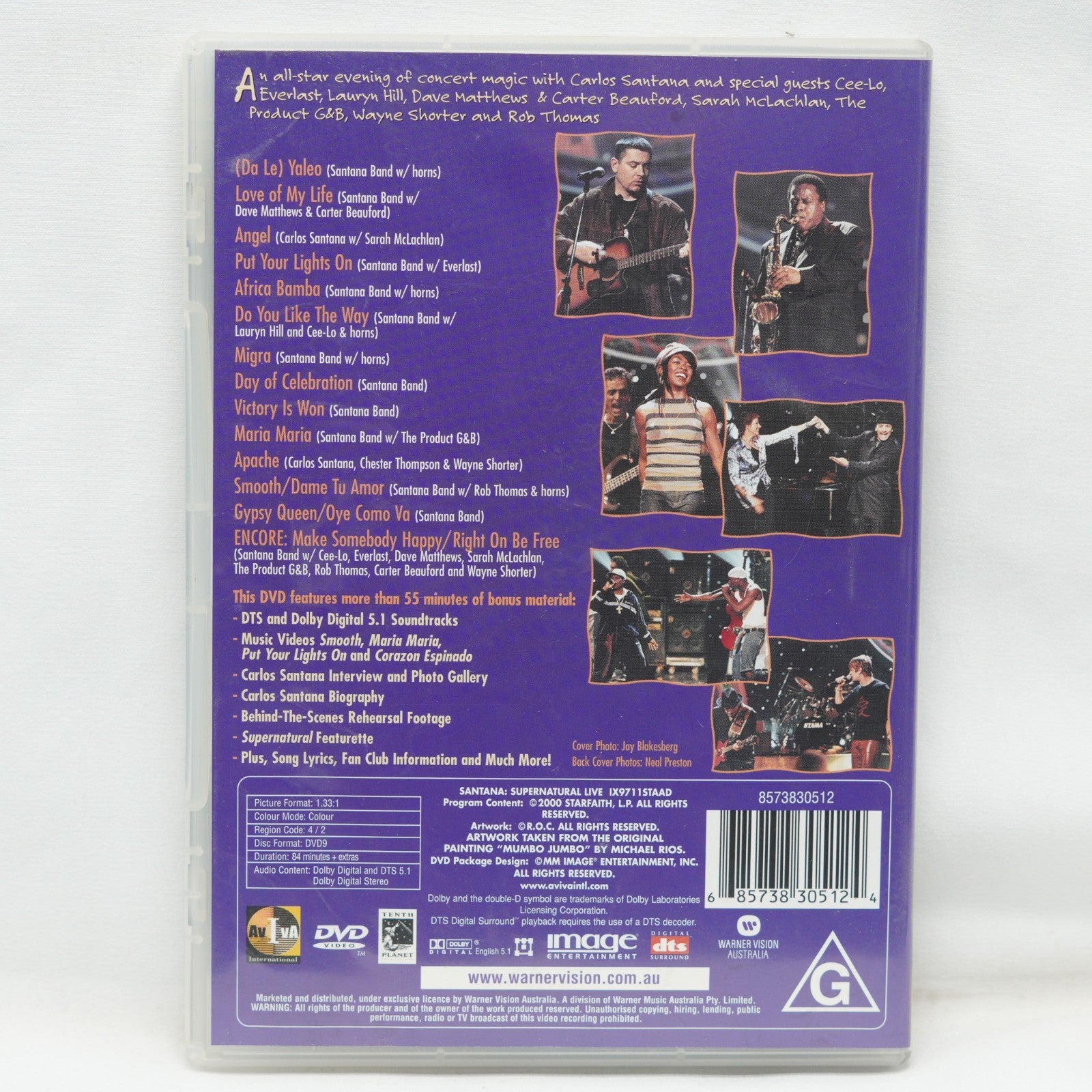 Santana - Supernatural Live  (DVD, 2000) Region 0