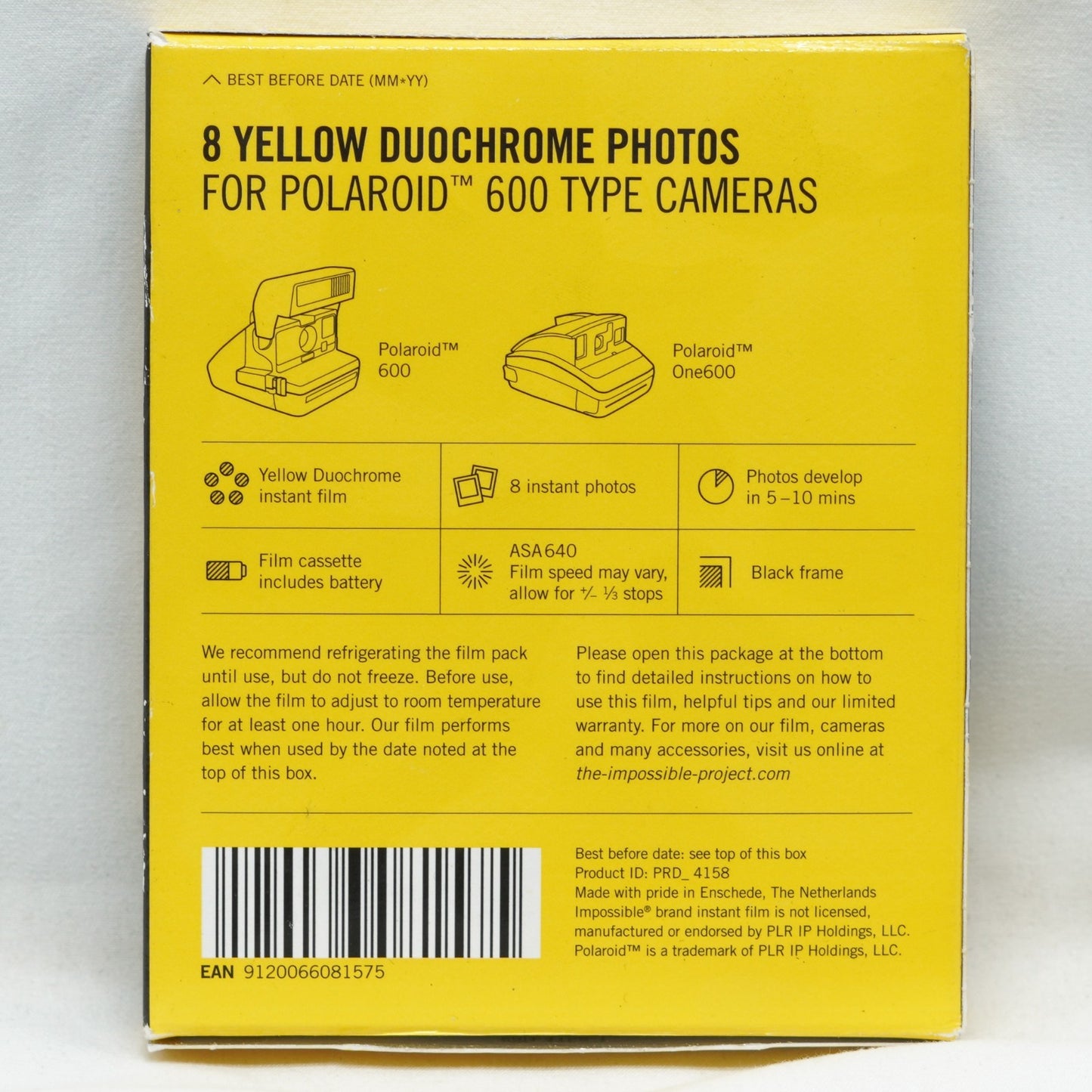RARE POLAROID Third man Records Edition Duochrome Film 600 yellow/black IP