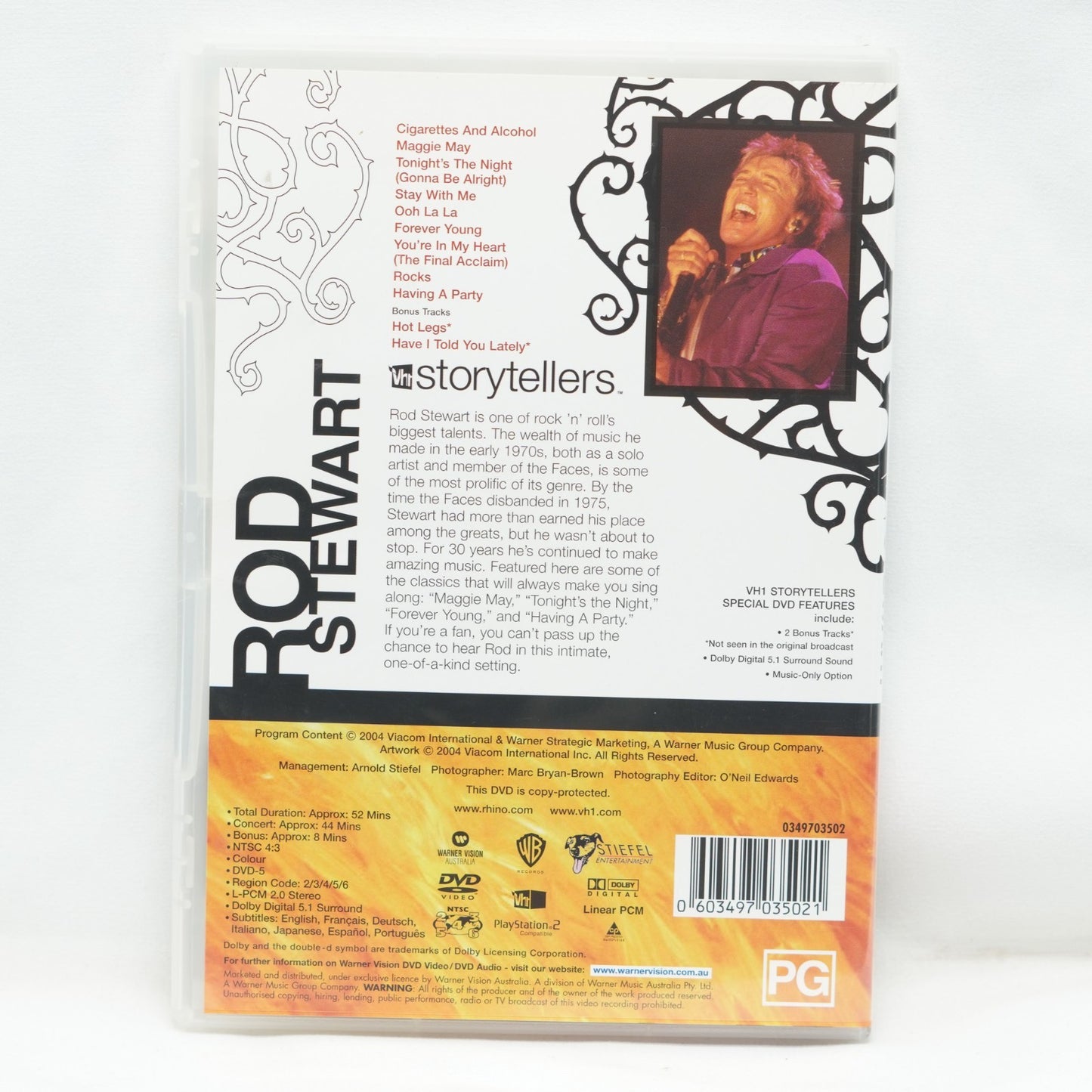 VH1 Storytellers : Rod Stewart Region 4 DVD (music)