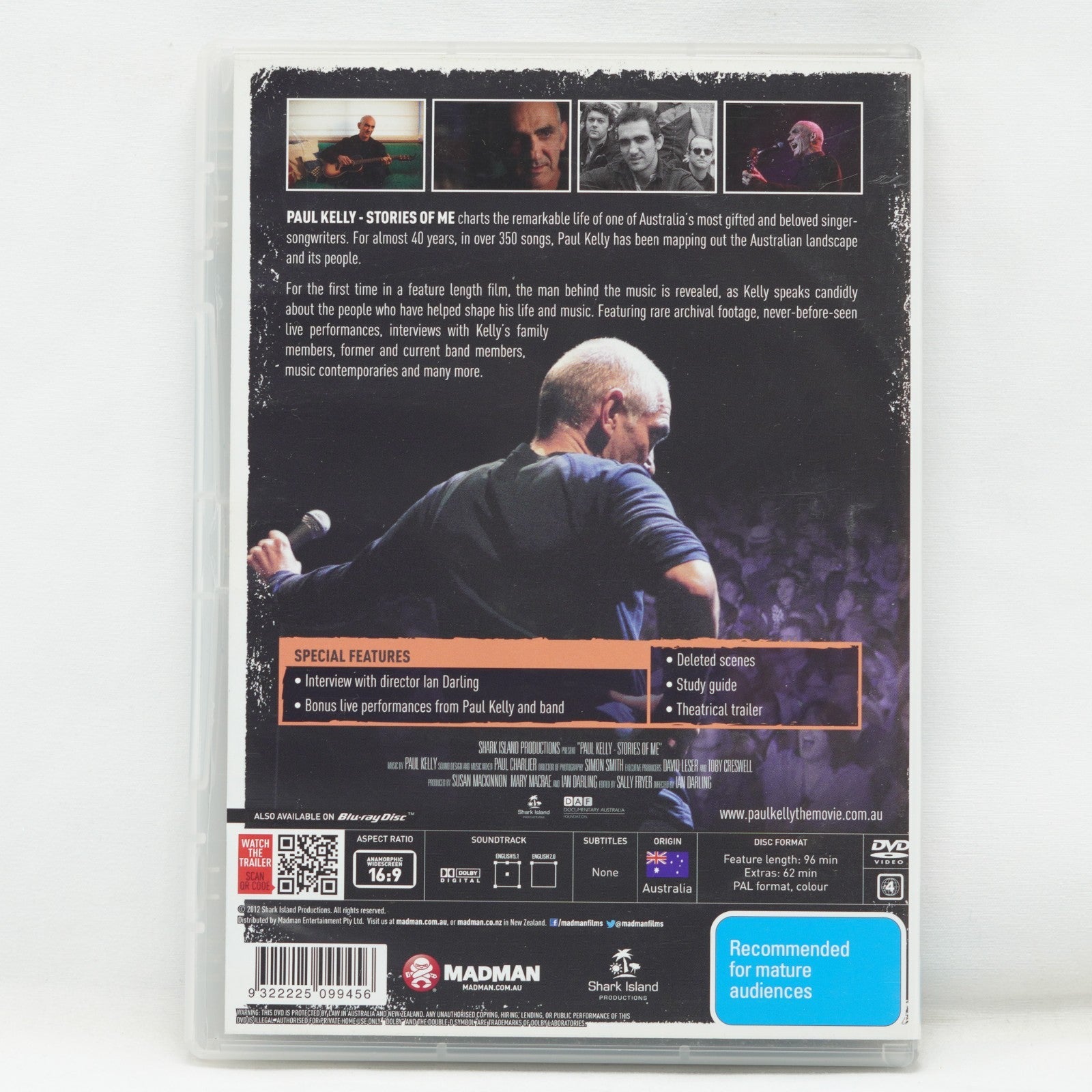 Paul Kelly - Stories Of Me - DVD - R4 Music Dvd Mc1