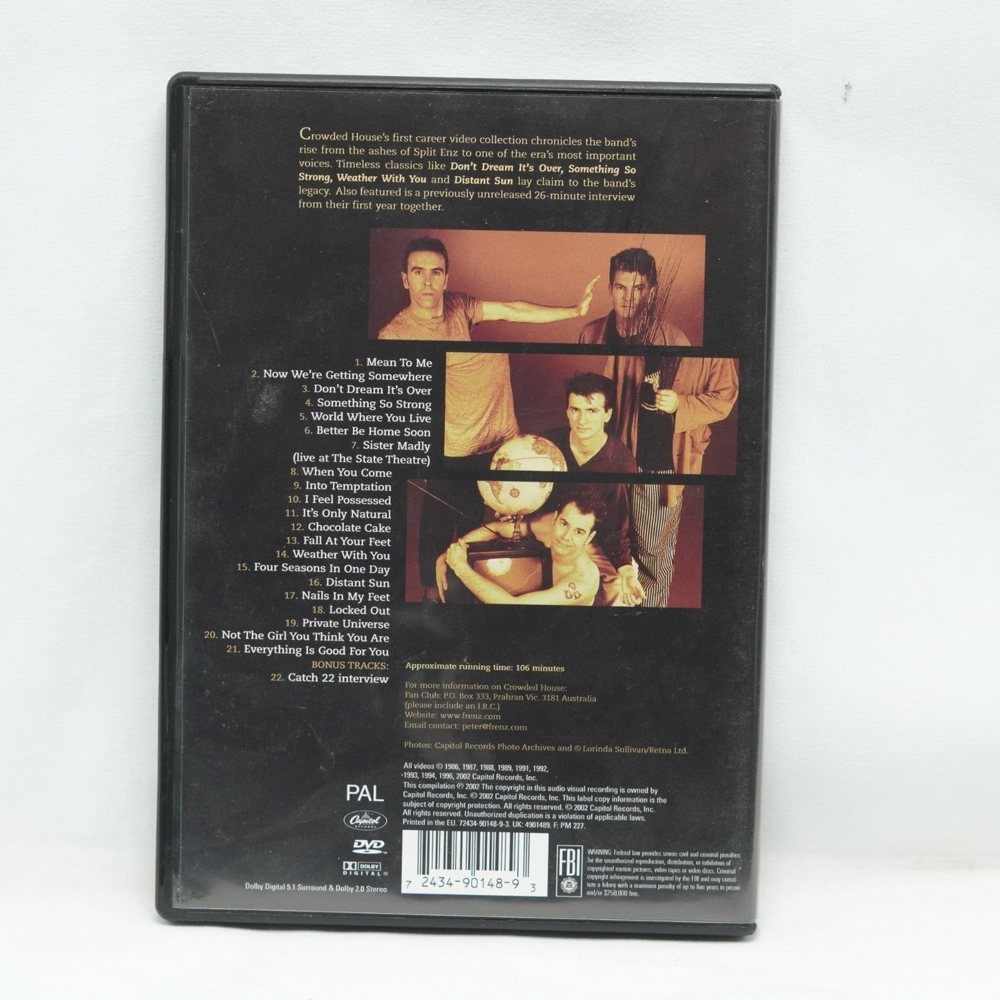Crowded House - Dreaming The Videos DVD