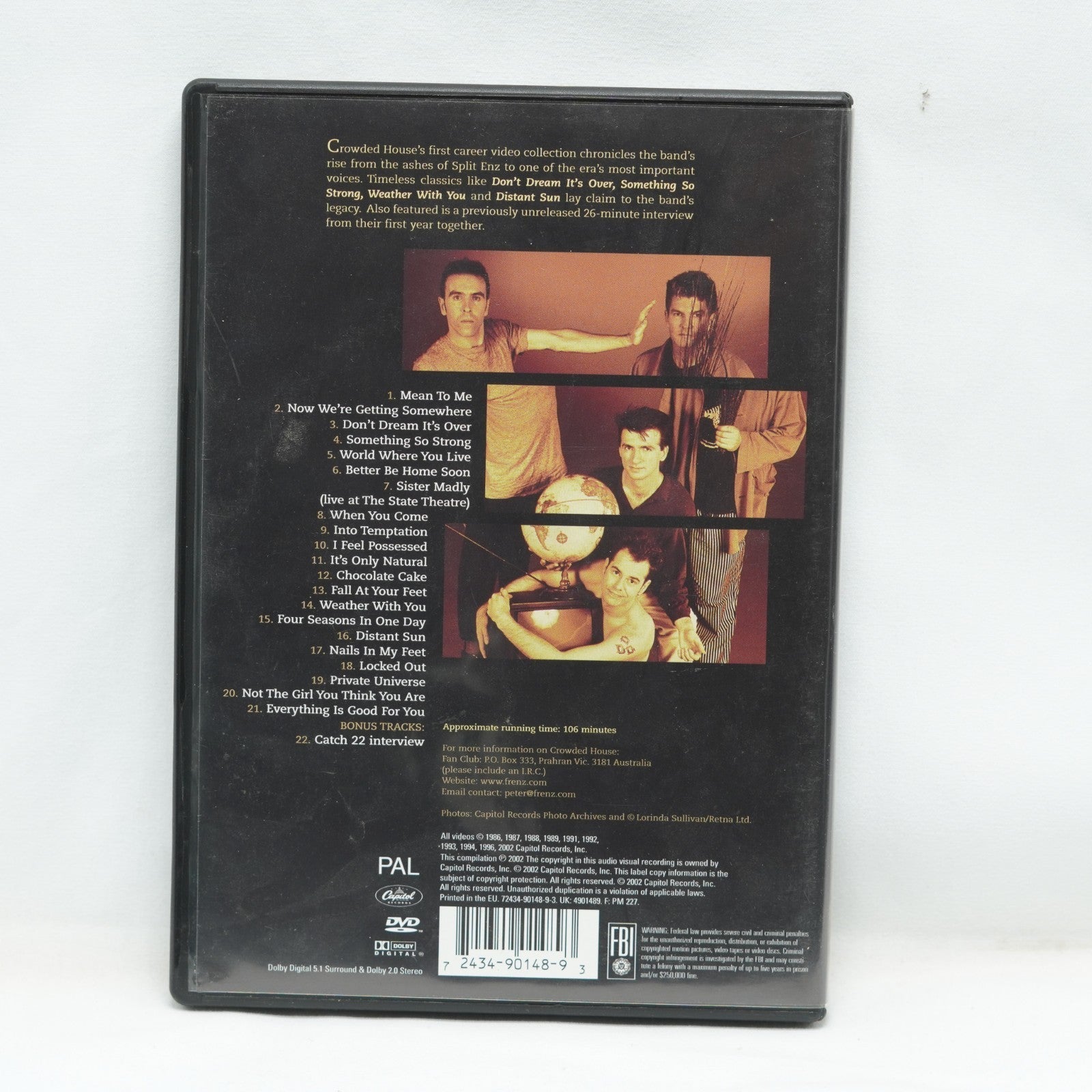 Crowded House - Dreaming The Videos DVD