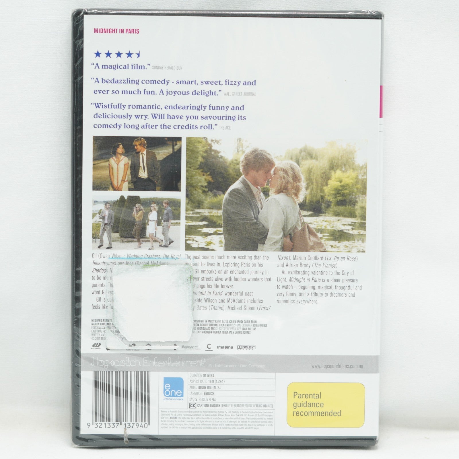 Midnight in Paris (DVD, 2011) PAL Region 4 NEW SEALED