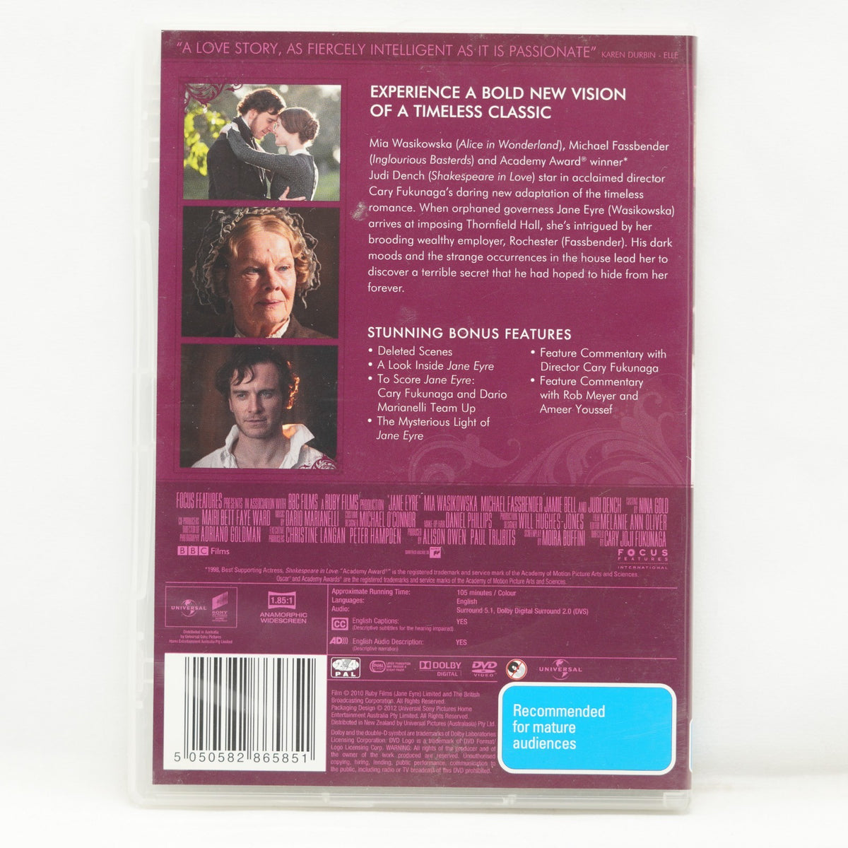 Jane Eyre (DVD, 2011) Regions 2/4
