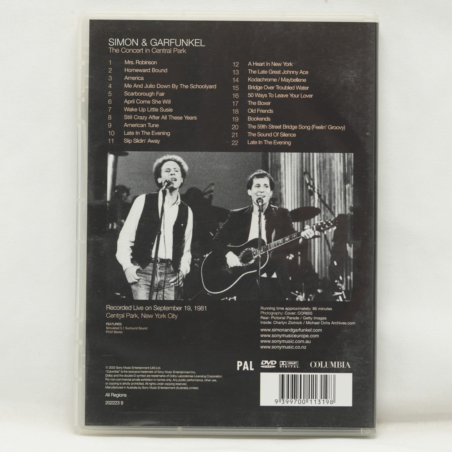 Simon And Garfunkel The Concert In Central Park - DVD - Region 0