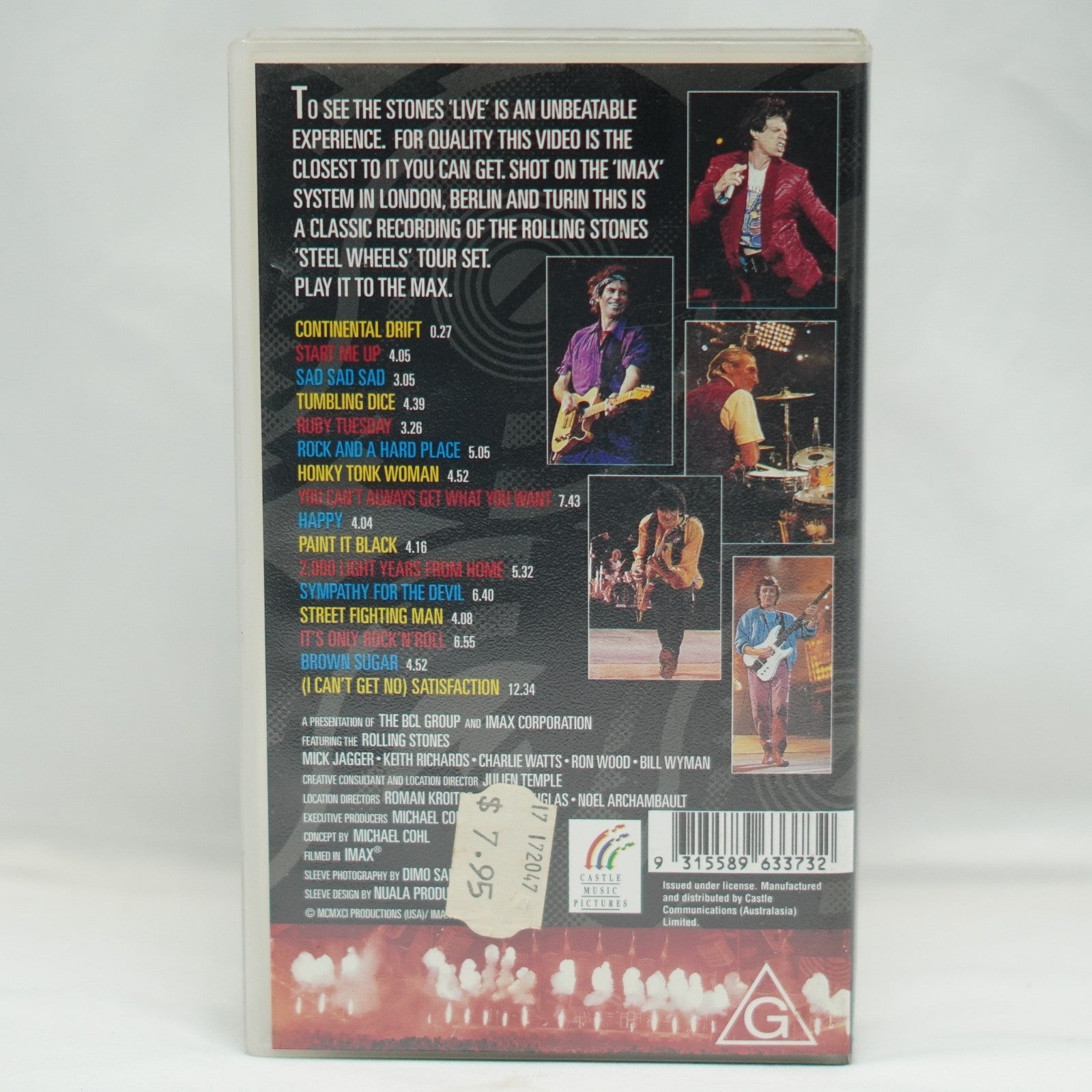 Rolling Stones Live at the Max (VHS, 1991) Steel Wheels European Concert Tour
