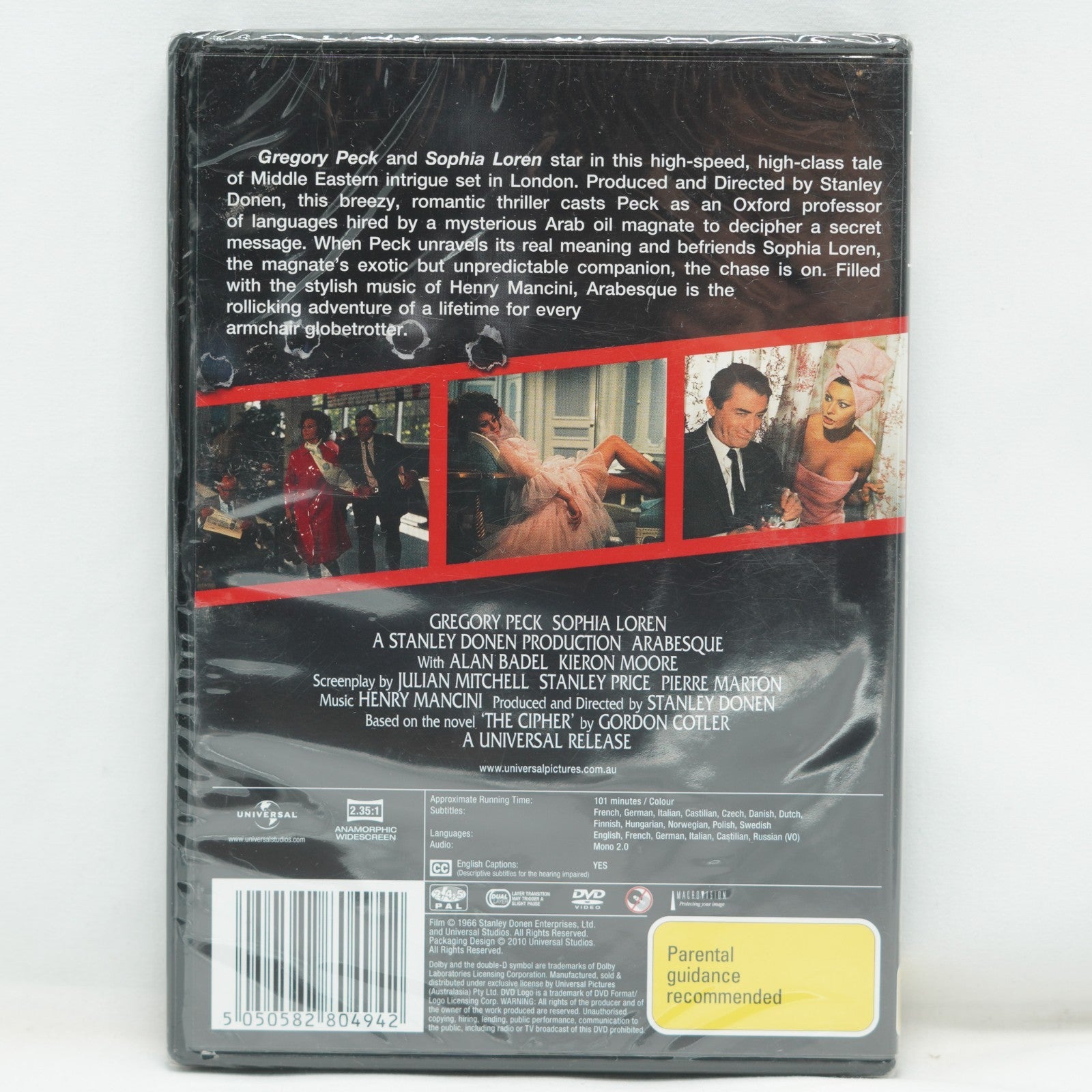 Arabesque (1966) (Gregory Peck Sophia Loren) (Australia Region 4) DVD - New