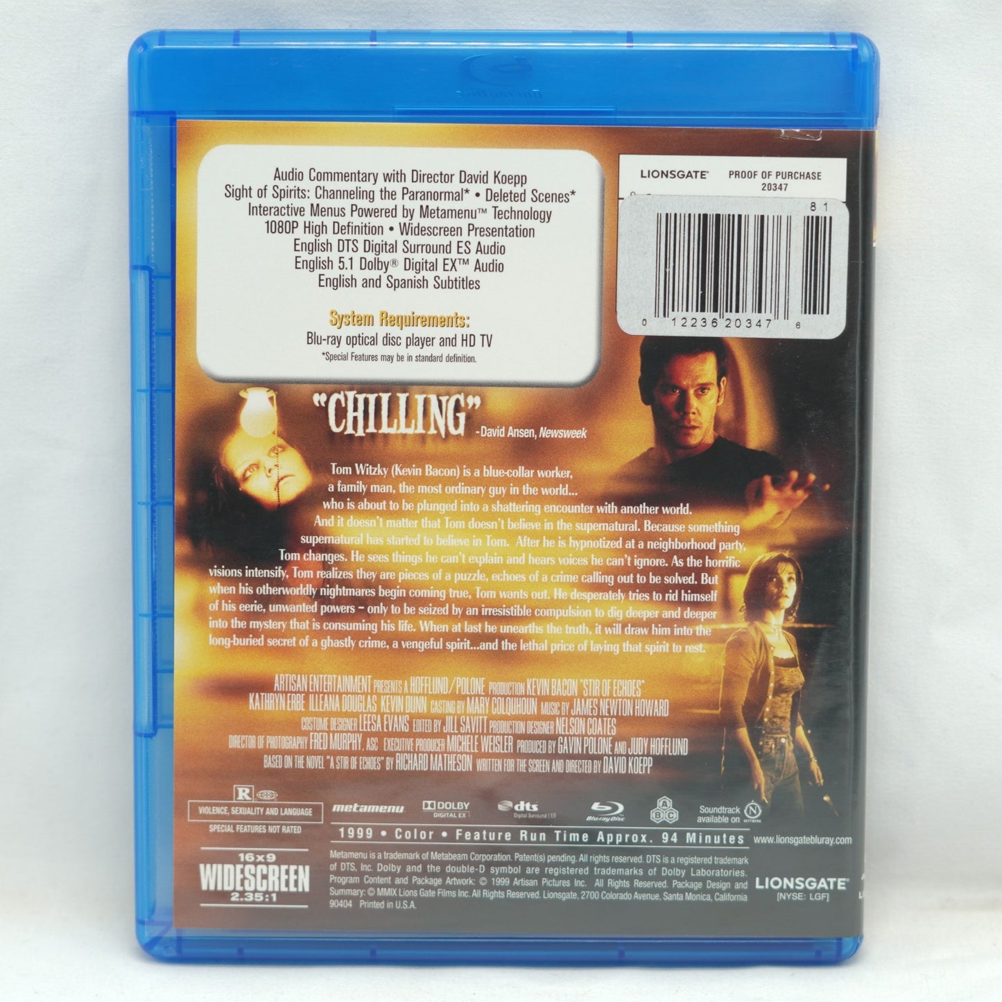 Stir of Echoes (Blu-ray, 1999)