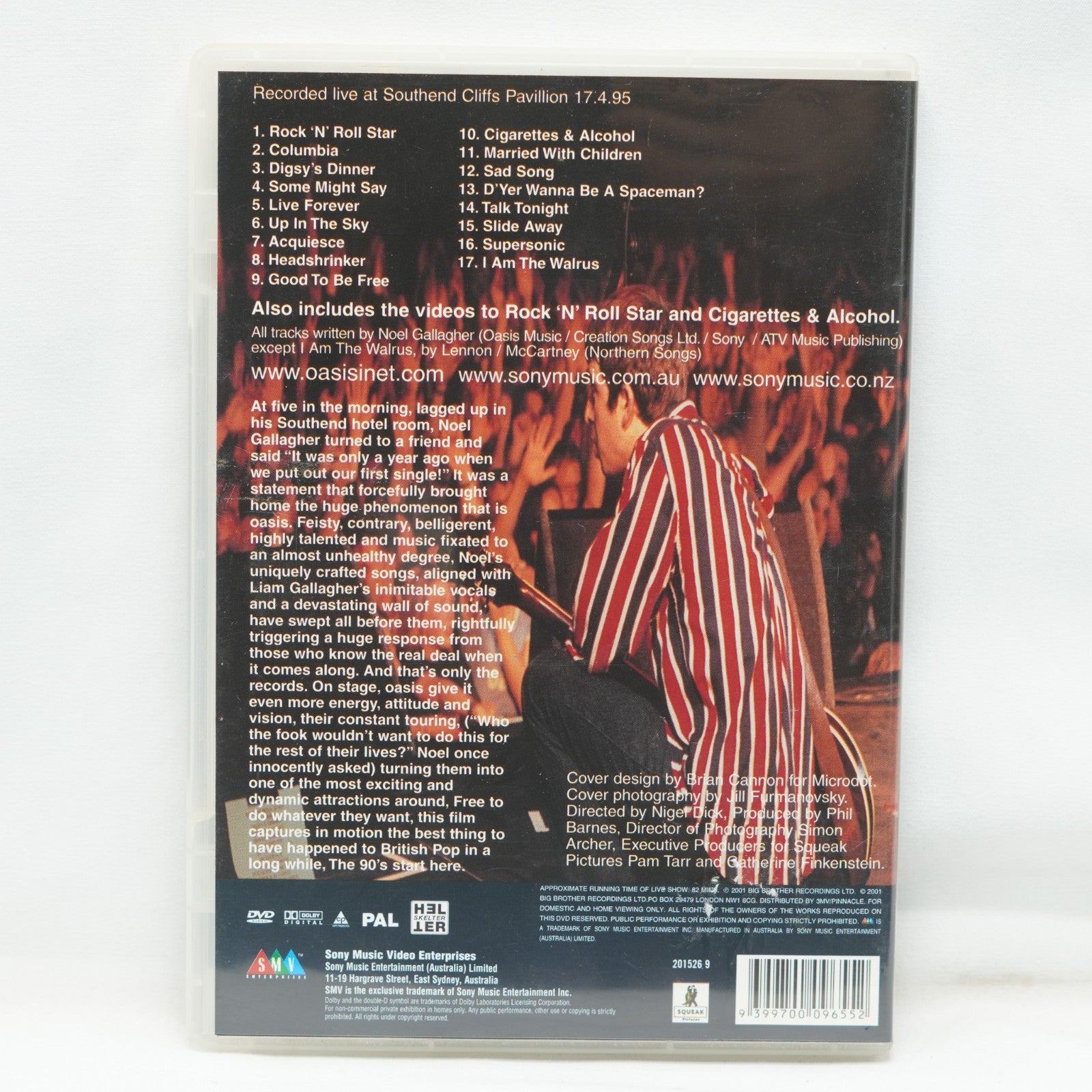 Oasis-Live by the Sea (DVD, 1995)VGC. Free Shipping Reg4