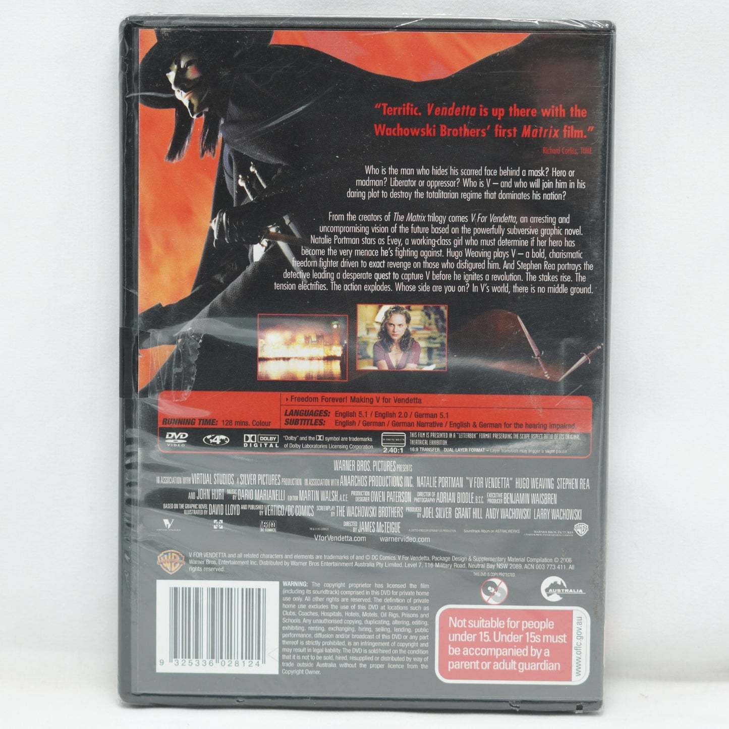 V For Vendetta 2005 DVD NEW & SEALED Region 4 PAL