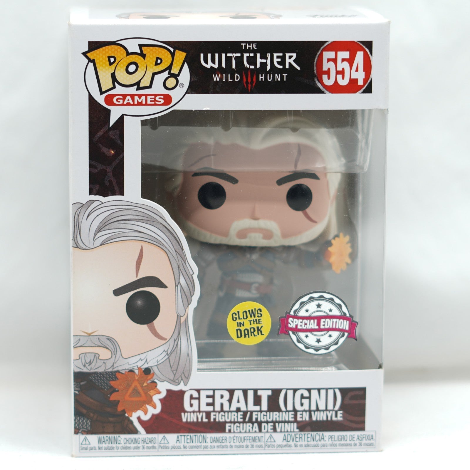 The Witcher #554 - Wild Hunt Geralt (igni) Glows in the Dark - Funko Pop! Vinyl