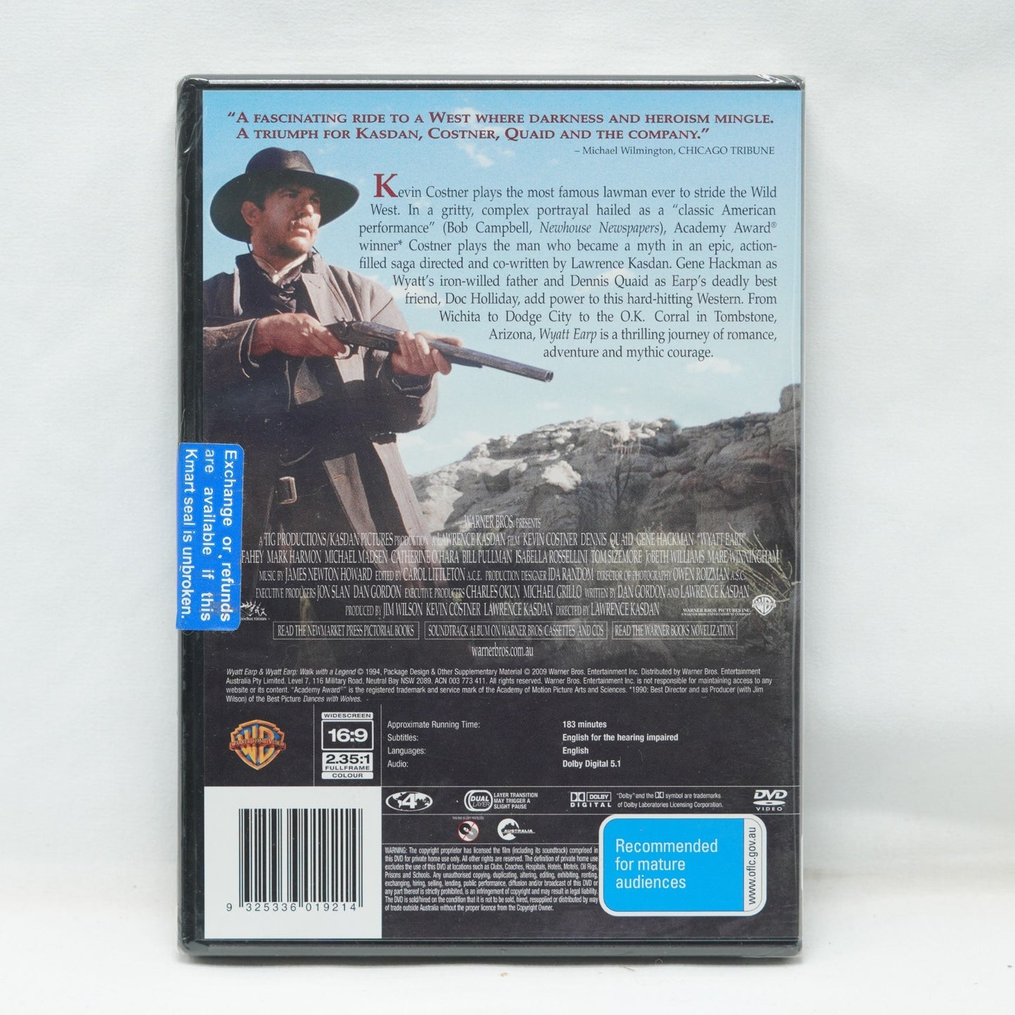 Wyatt Earp (DVD) Region 4 Brand New & Sealed