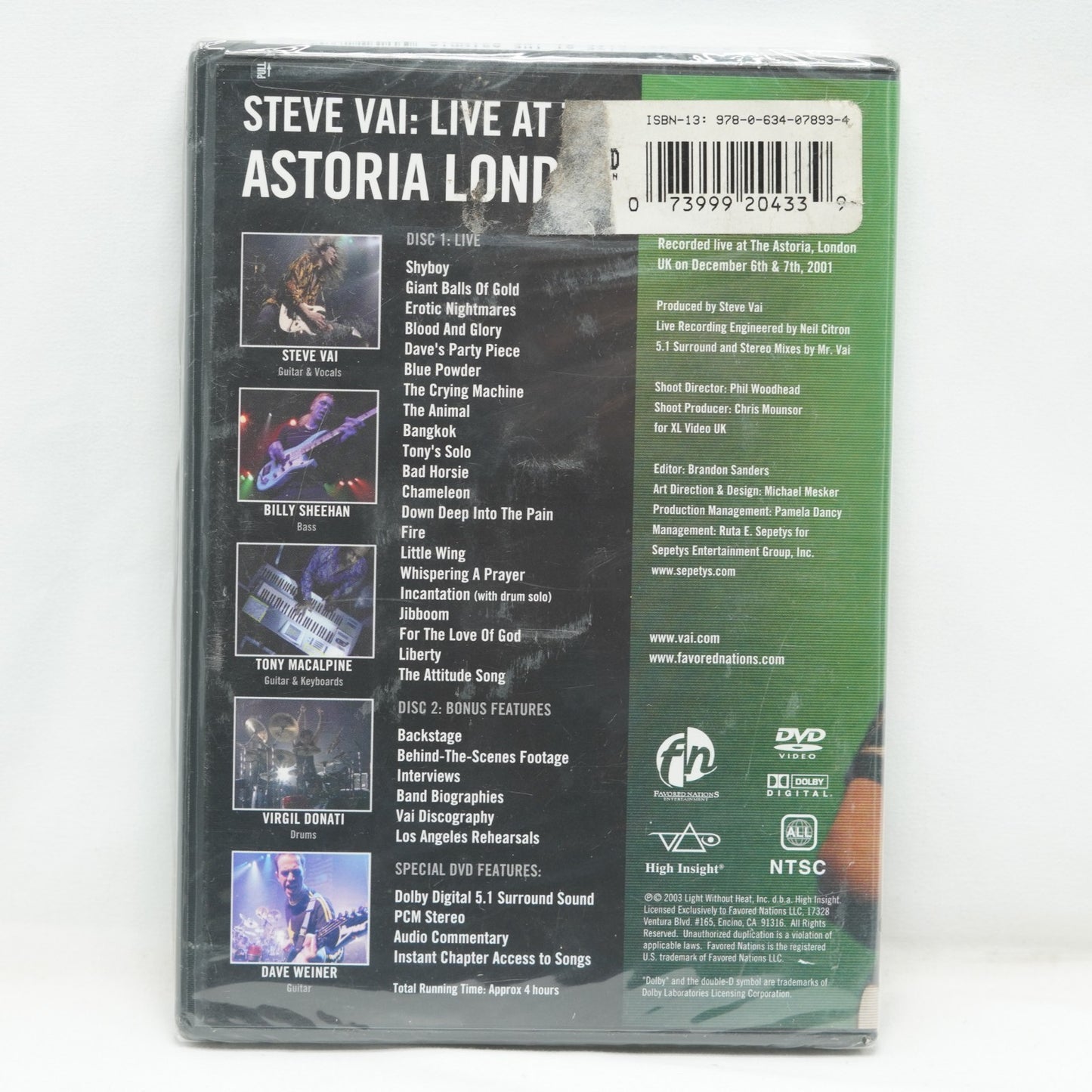 Steve Vai, Live at the Astoria London DVD Brand New/ Sealed