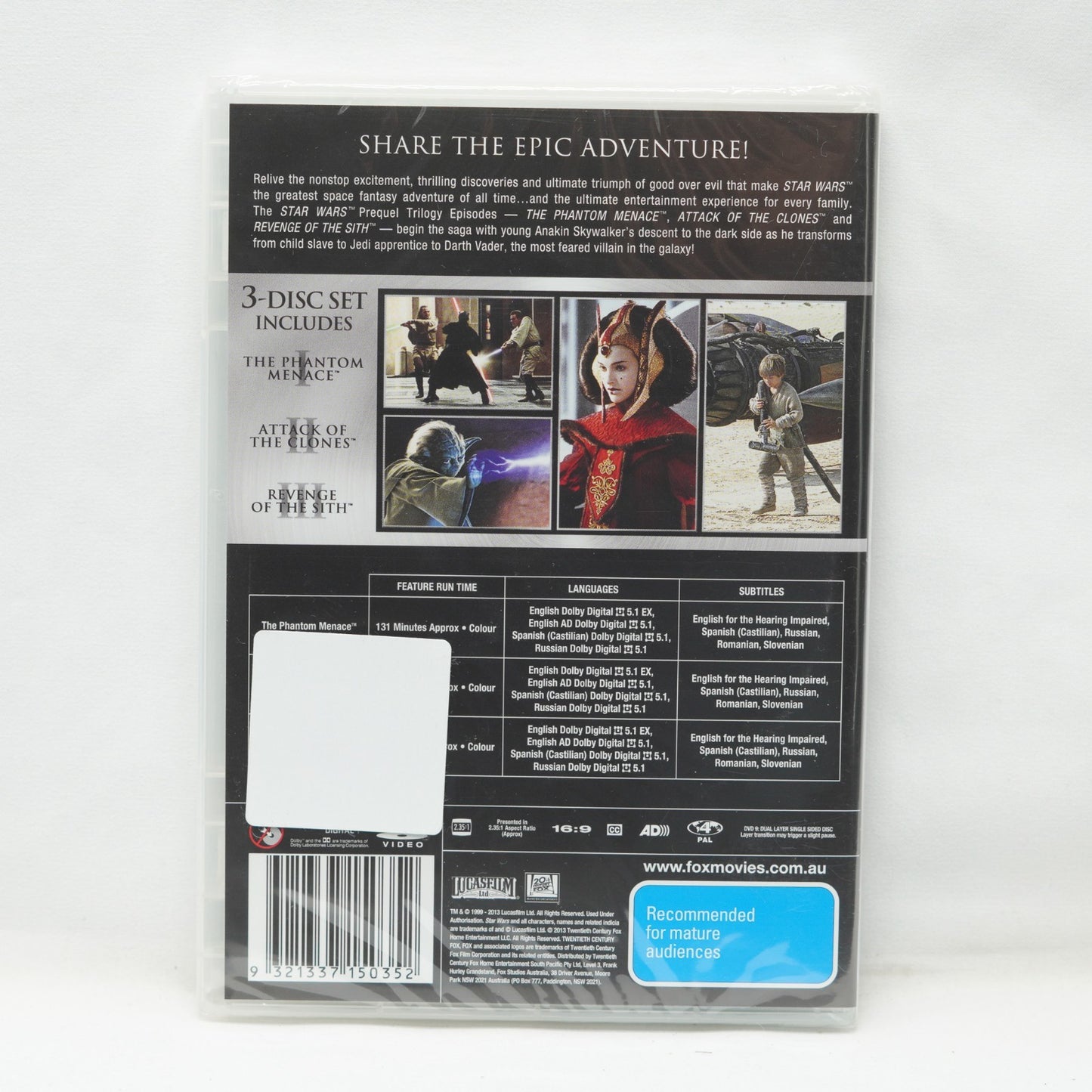 Star Wars Prequel Trilogy Episodes 1 2 3 : DVD BRAND NEW SEALED Region 4