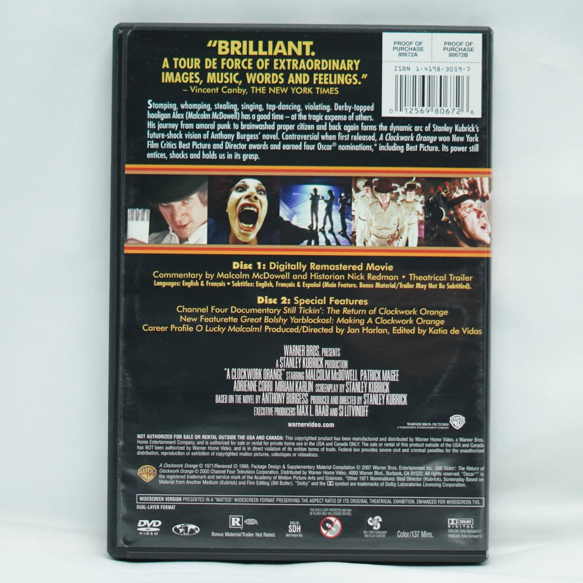 A Clockwork Orange (2-Disc Special Edition DVD, 1971)