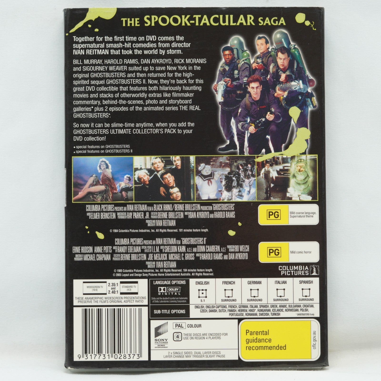 Ghostbusters / Ghostbusters II (DVD, 2-Disc) Limited Edition Glow In The Dark