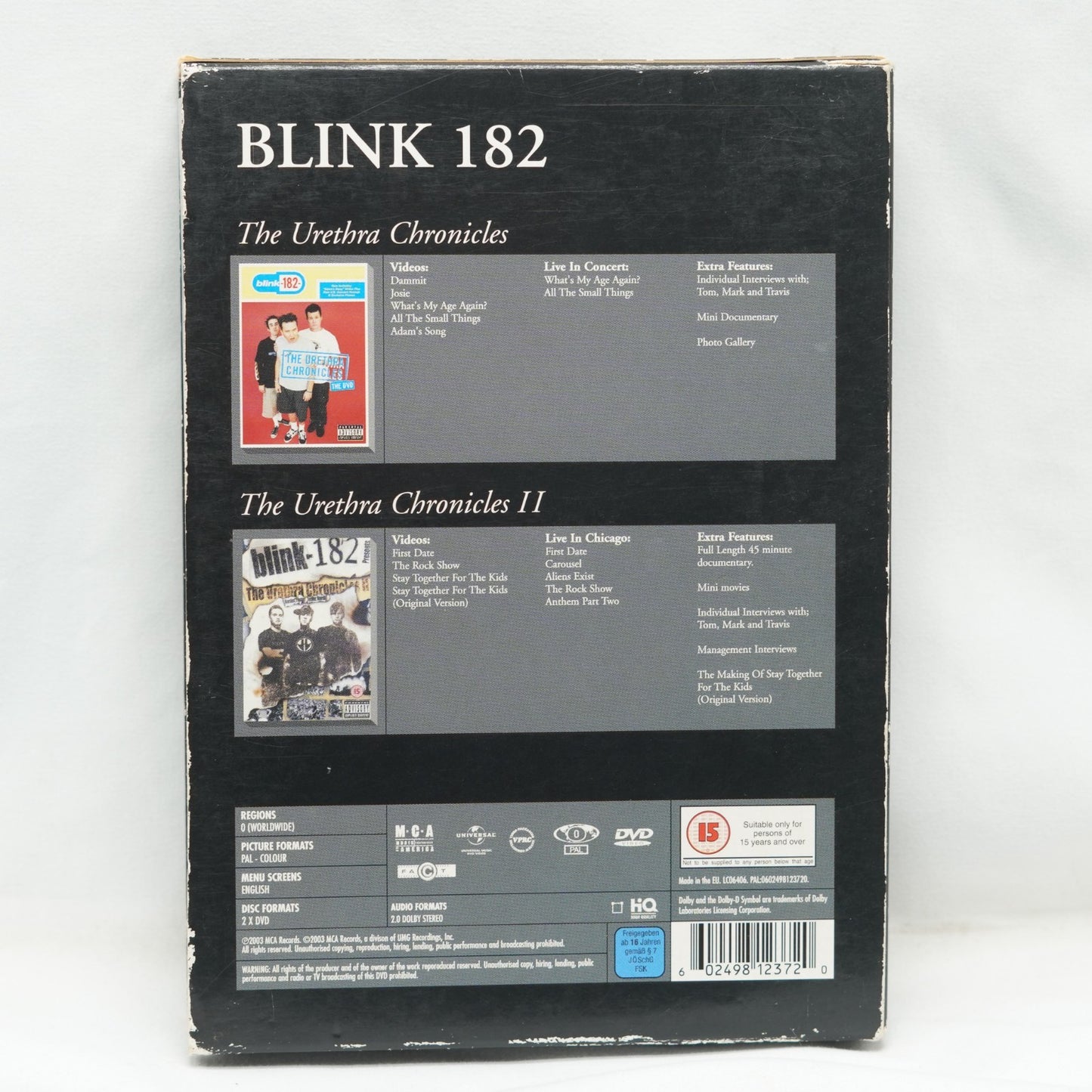 Blink 182: The Urethra Chronicles - 1 and 2 DVD (2003) cert 15 2 discs