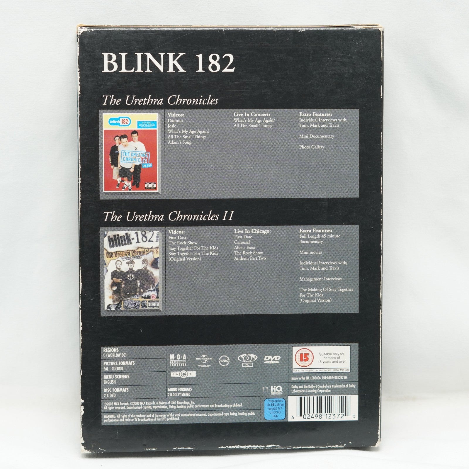 Blink 182: The Urethra Chronicles - 1 and 2 DVD (2003) cert 15 2 discs