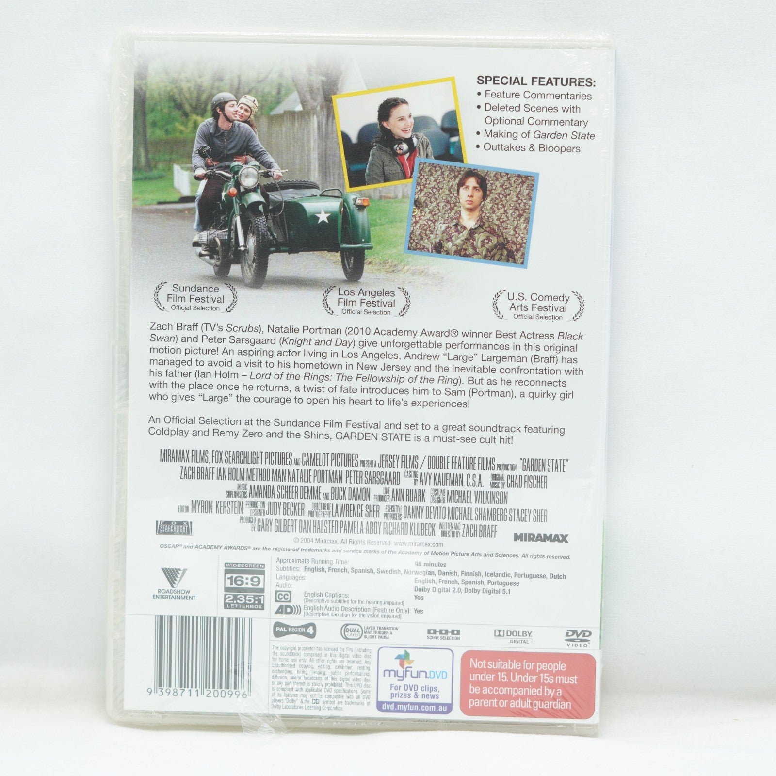 GARDEN STATE DVD  (NEW & SEALED) R4