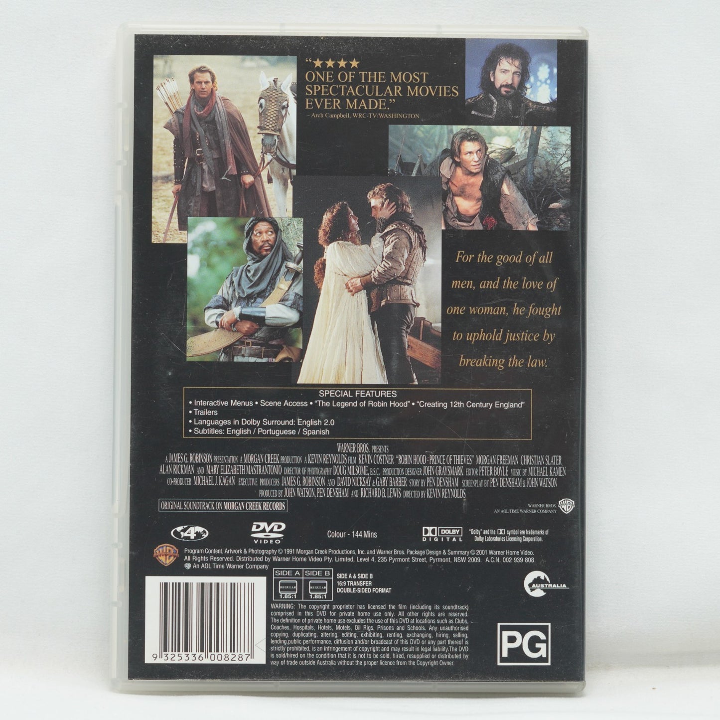 Robin Hood-Prince of Thieves (DVD, 1991)