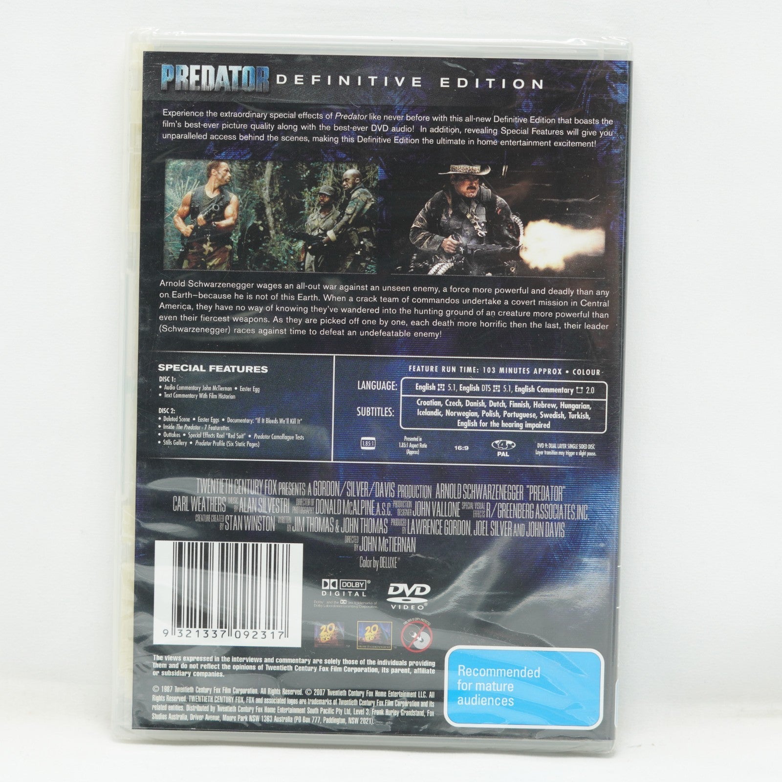 Predator (Definitive Edition, DVD, 1987) Brand New