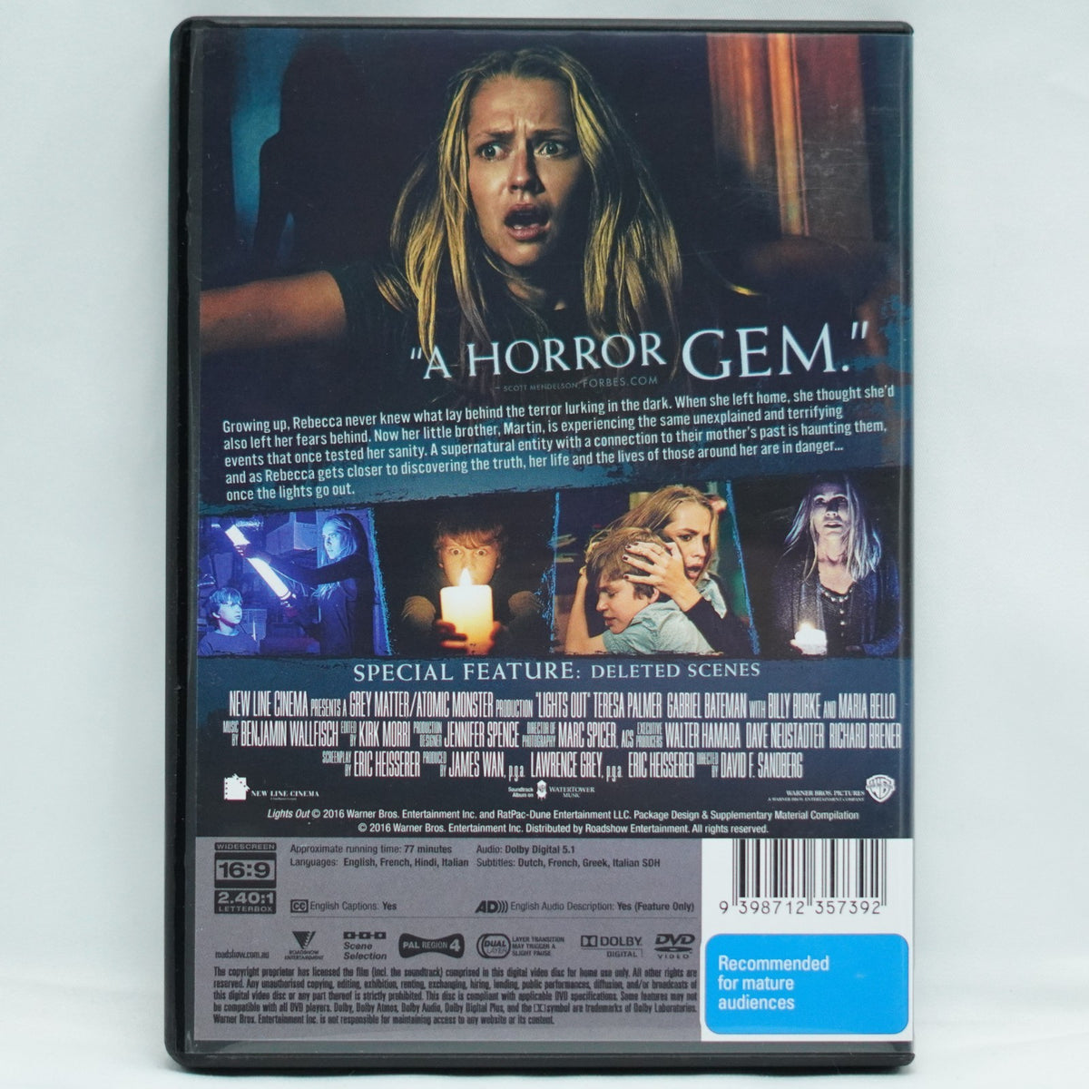 Lights Out (DVD, 2016) Region 4