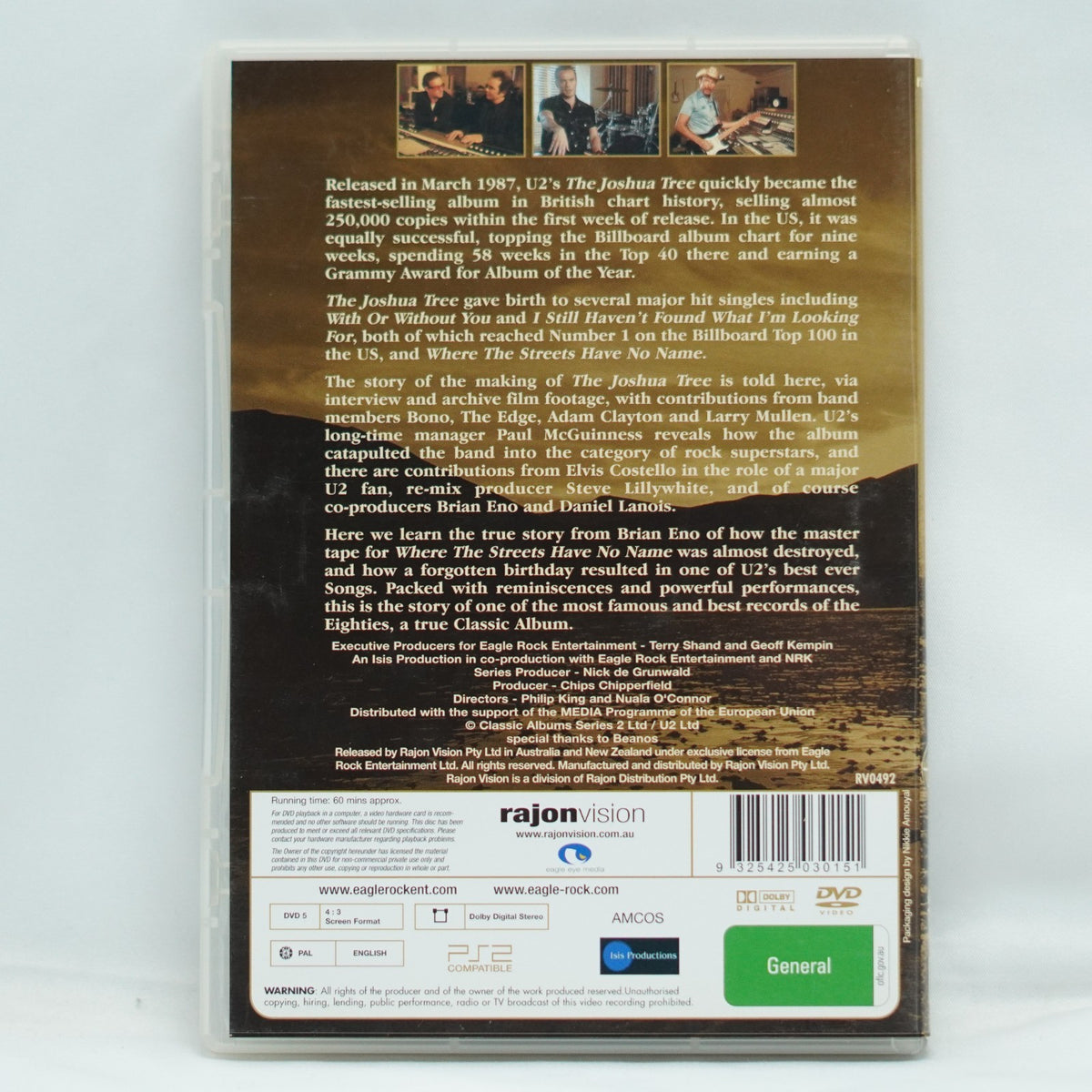 U2 - Joshua Tree DVD (Region 4, 2006)