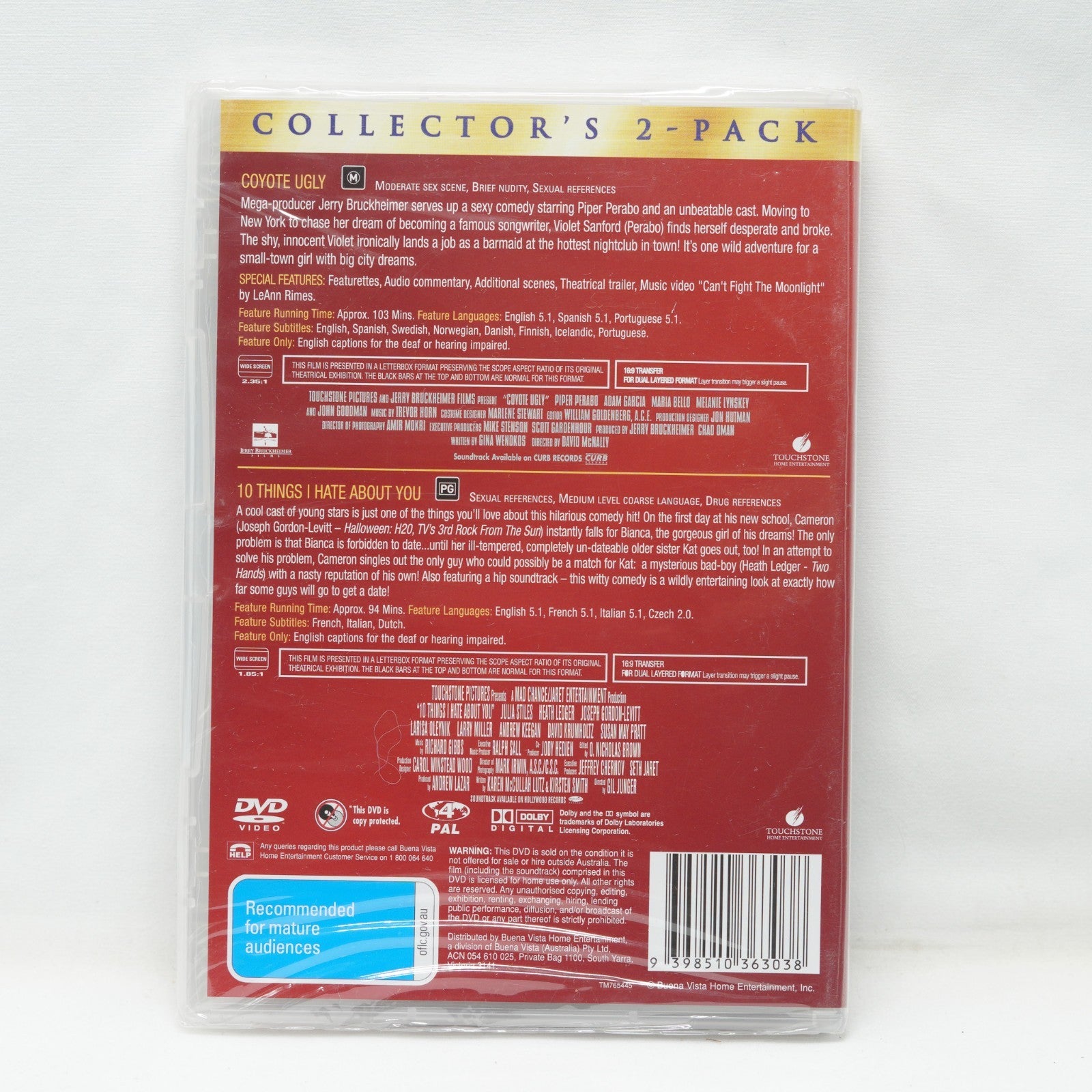 Coyote Ugly / 10 Things I Hate About You | Double Pack DVD- Brand New Sealed