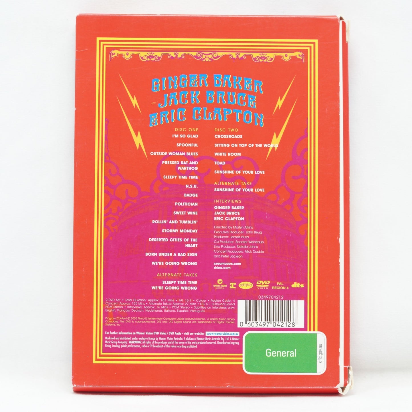 CREAM - Royal Albert Hall 2005 Live 2 x DVD