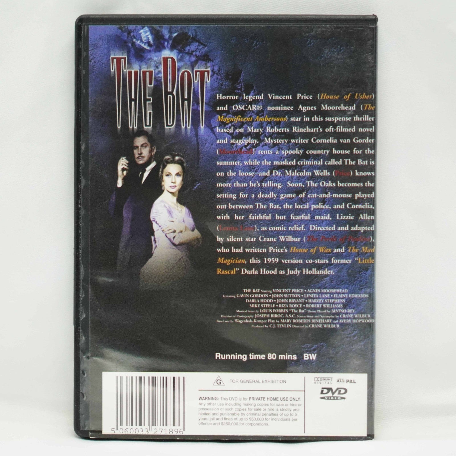 The Bat  DVD Region 4