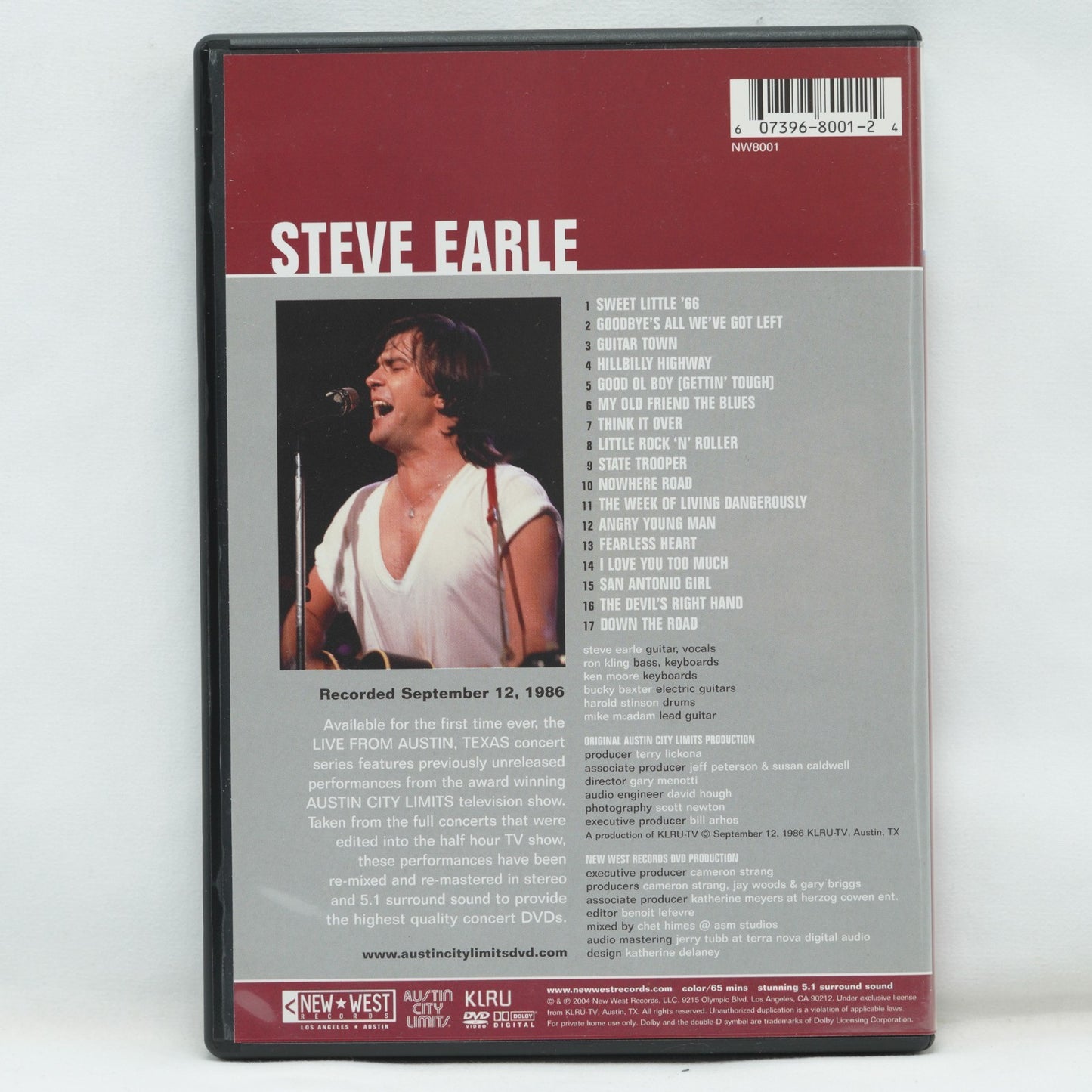 Steve Earle Live From Austin TX - DVD - Region 0 (ALL) - FAST POST
