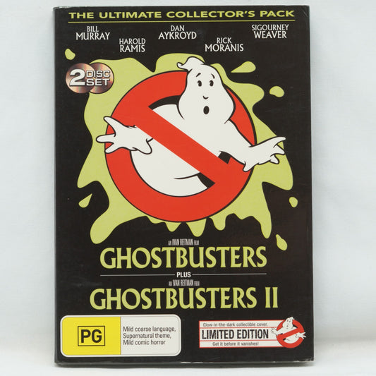 Ghostbusters / Ghostbusters II (DVD, 2-Disc) Limited Edition Glow In The Dark