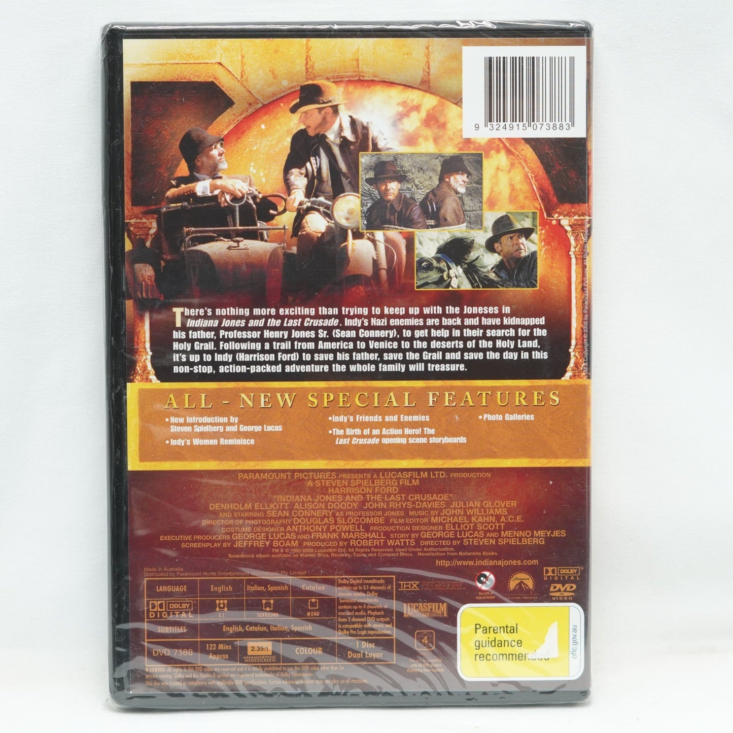 Indiana Jones And The Last Crusade (DVD) Brand New & Sealed - Region 4