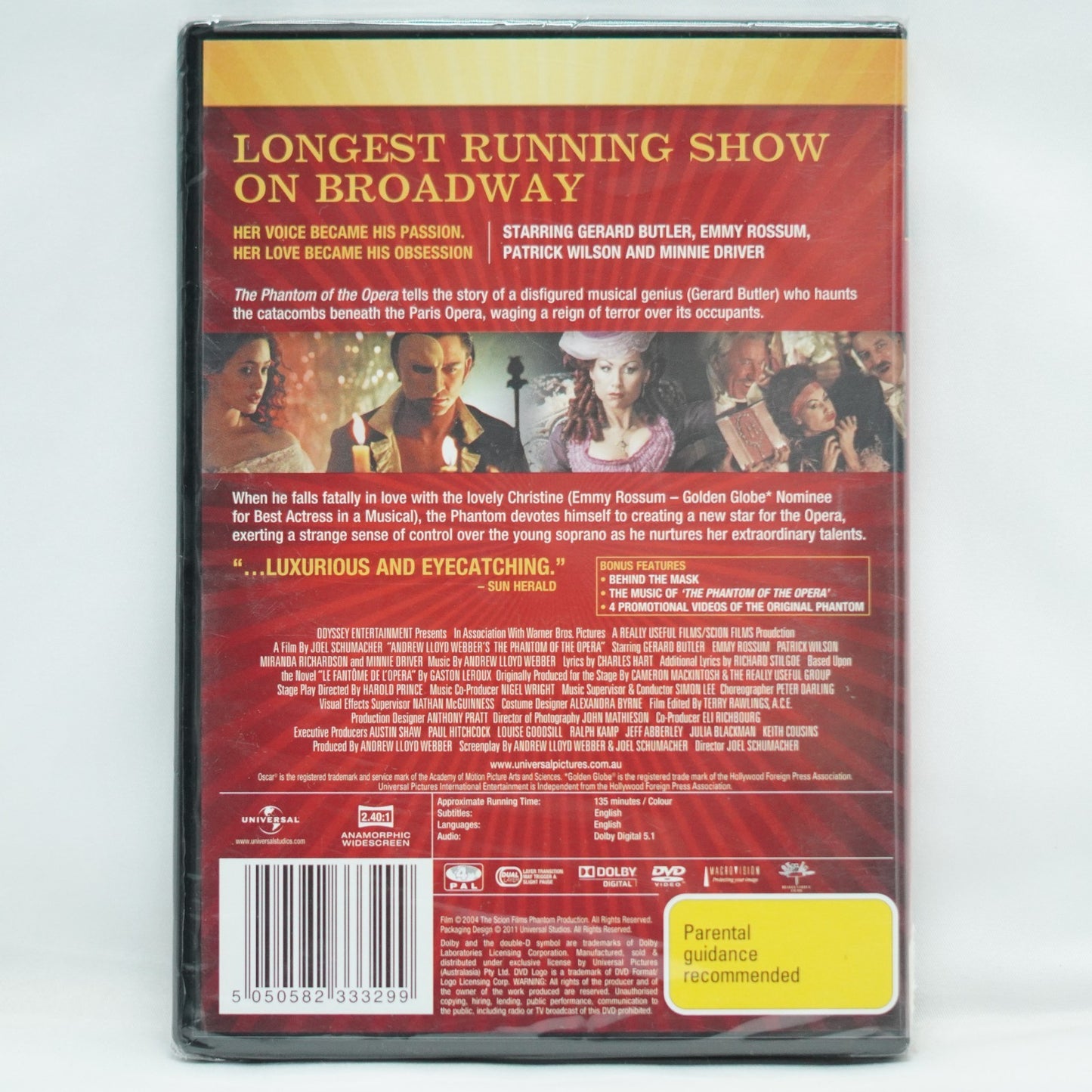 Phantom of the Opera 2004 DVD