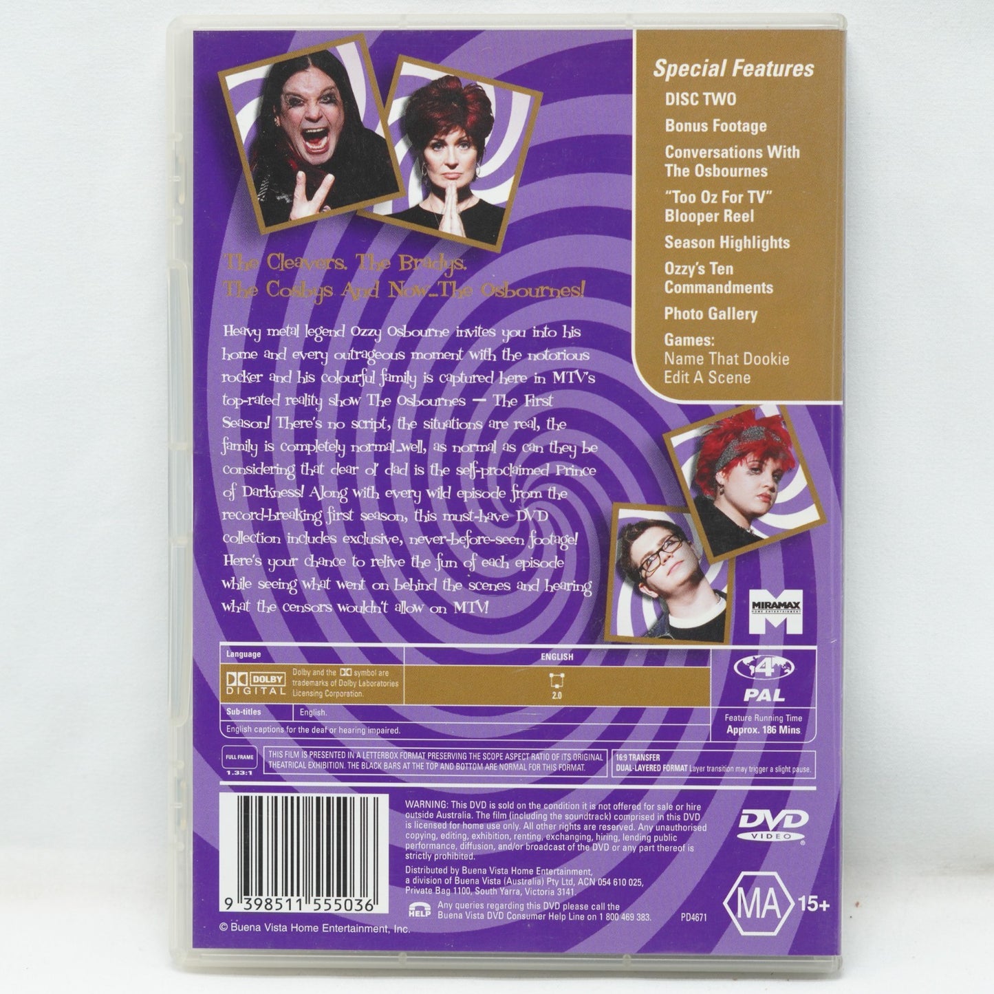 The Osbournes - Season 1 ( DVD , 2 Disc Set Region 4 )