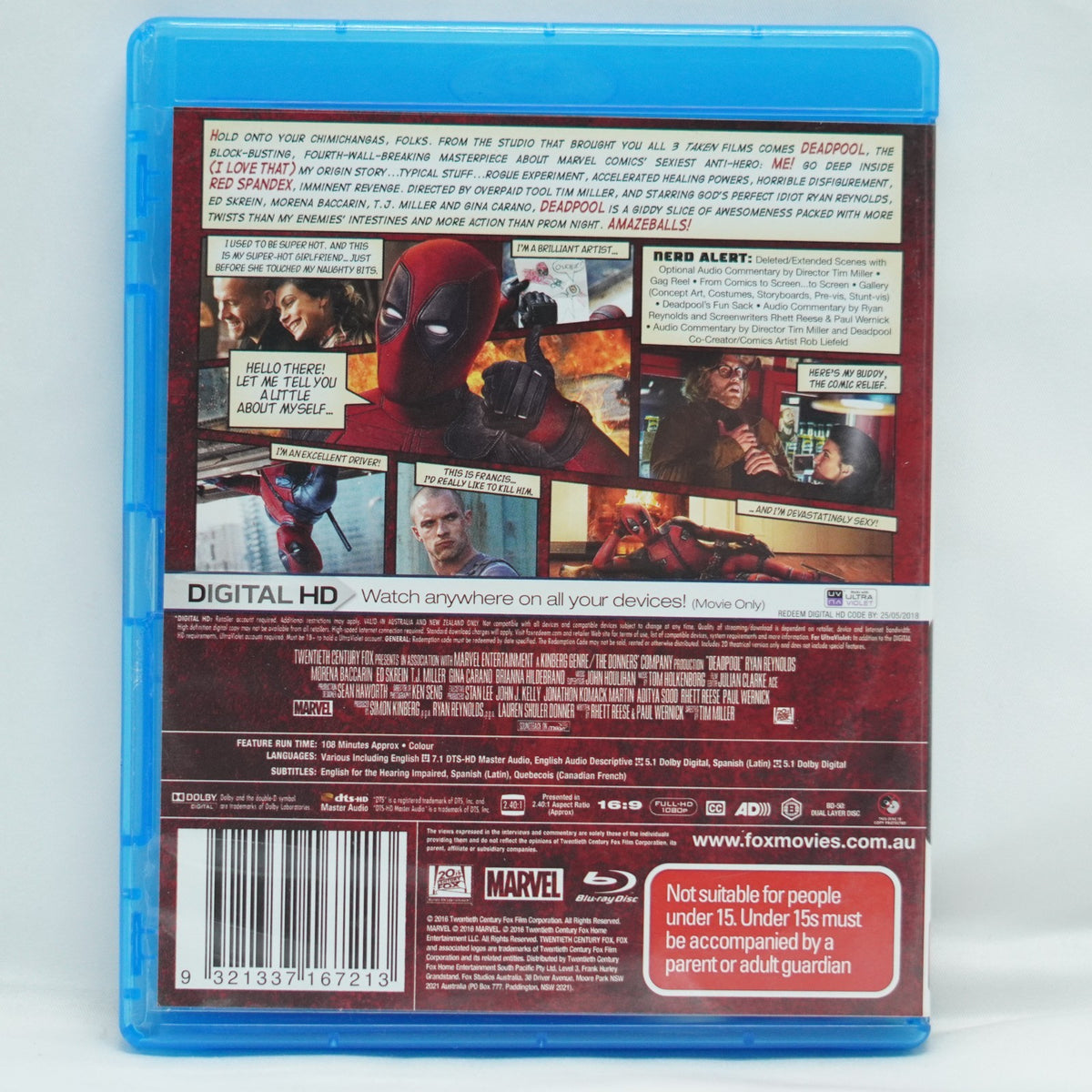 Deadpool Blu-ray Region B (2016)
