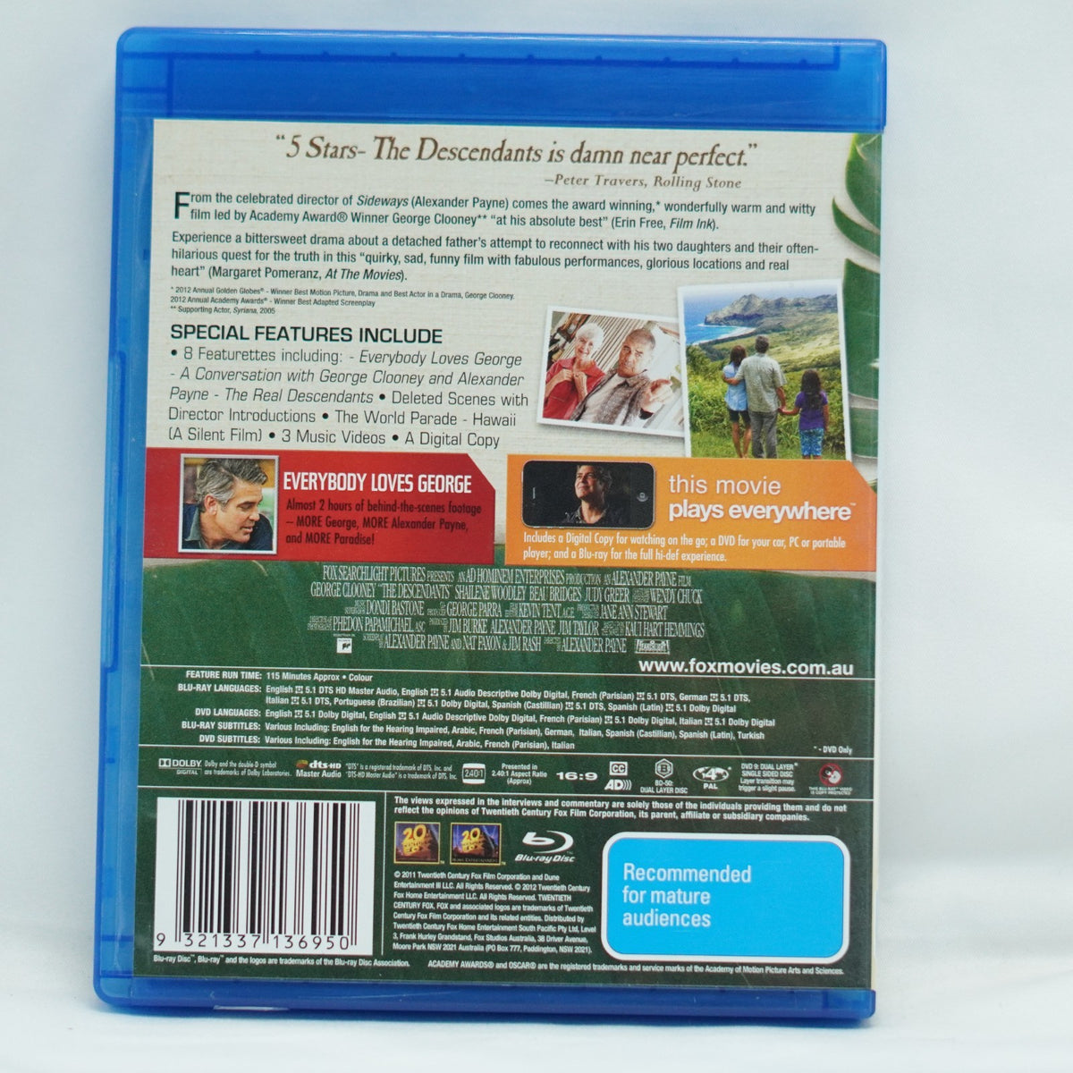 The Descendants Blu Ray & DVD