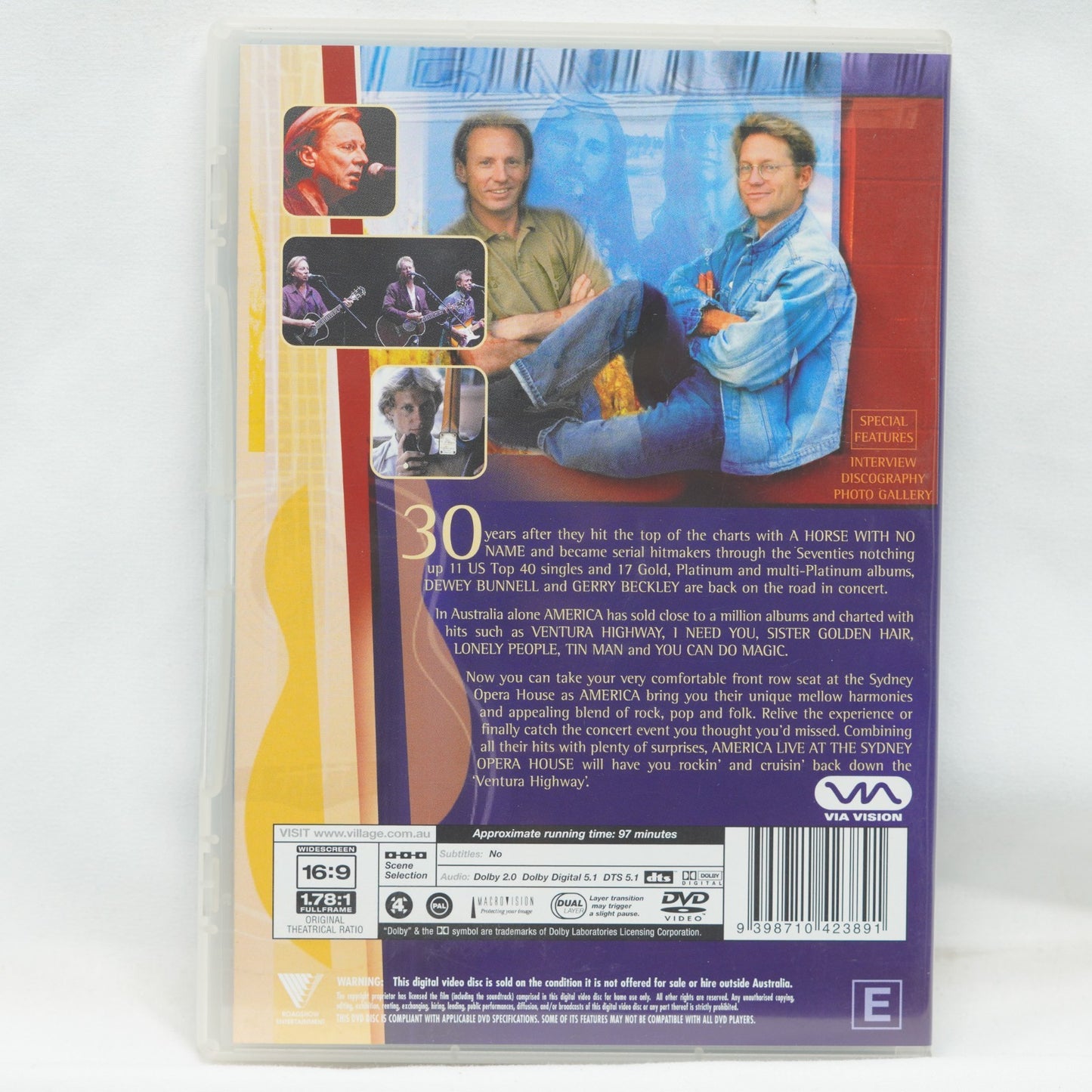 America In Concert - Live @ The Sydney Opera House - Region 4 DVD
