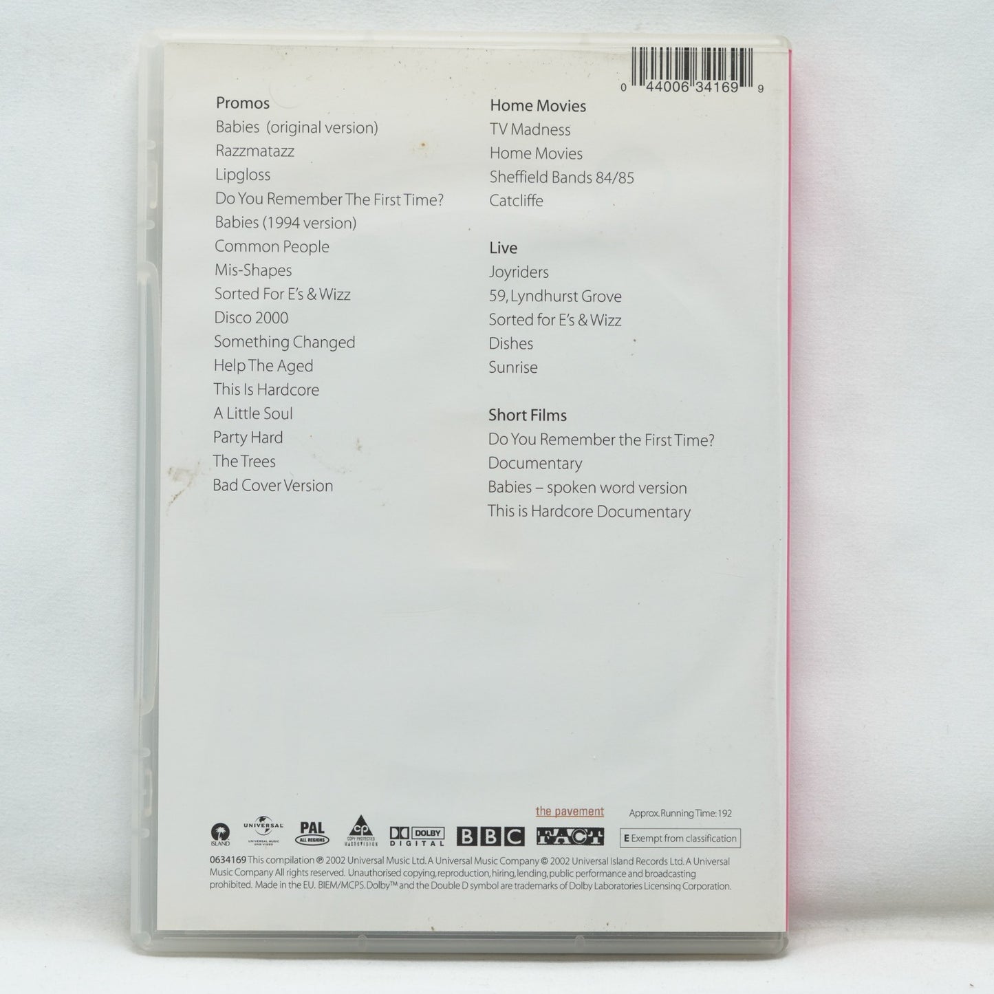 Pulp Hits DVD Music Video Collection