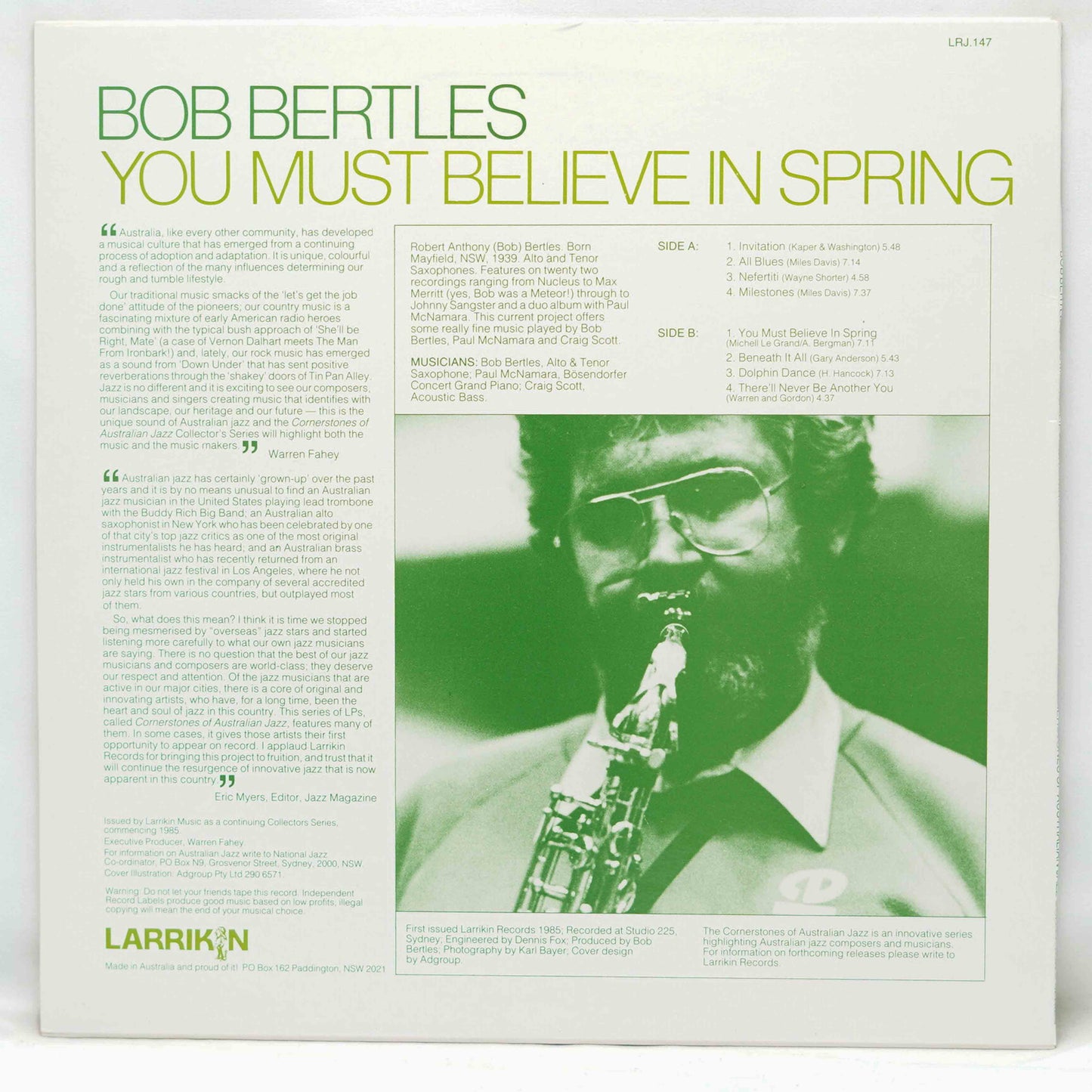Bob Bertles – You Must Believe In Spring