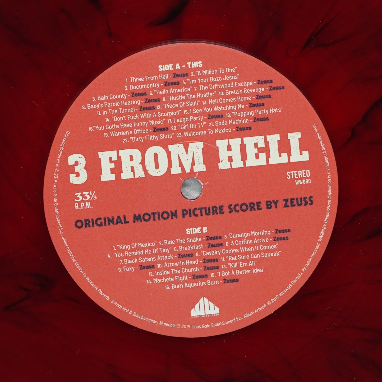 Various ‎– 3 From Hell (Original Motion Picture Score)