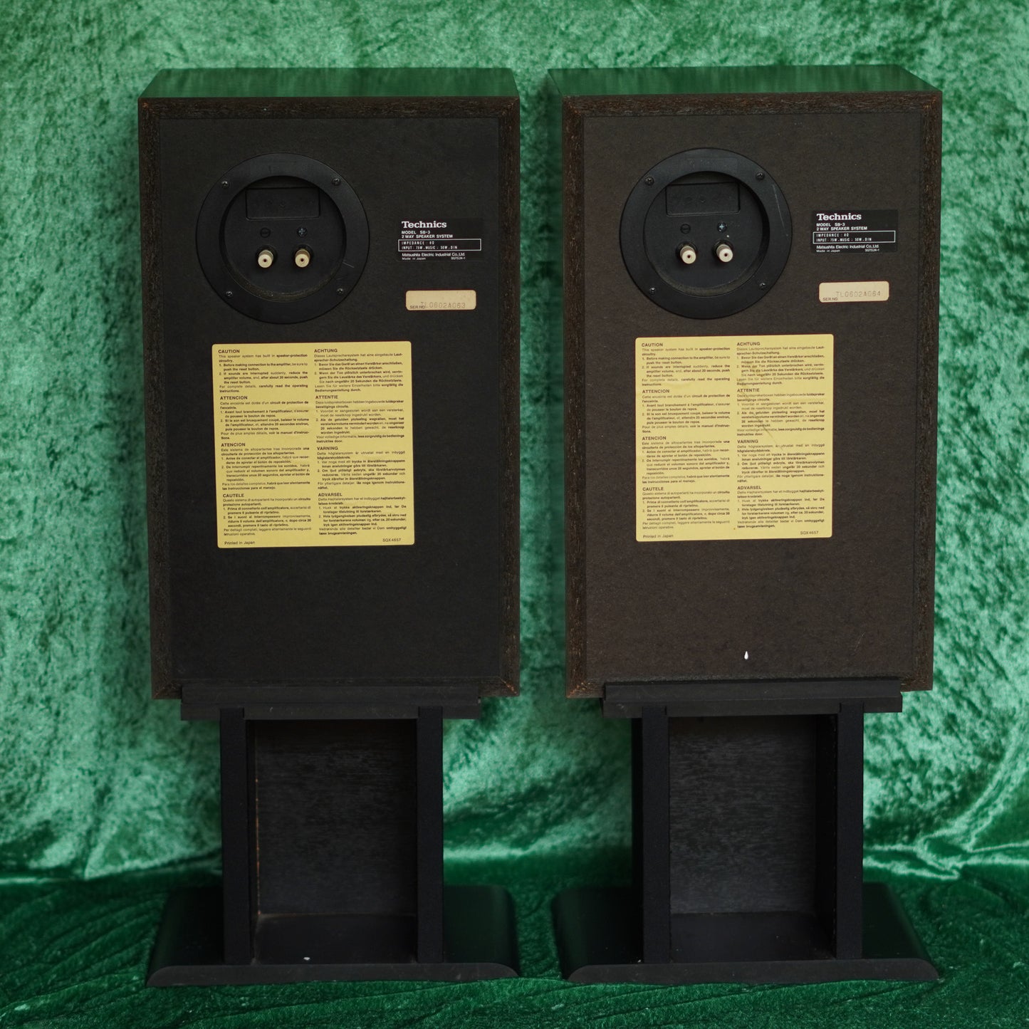 Technics SB-3 Honeycomb Bookshelf Speaker Set w/ Stands