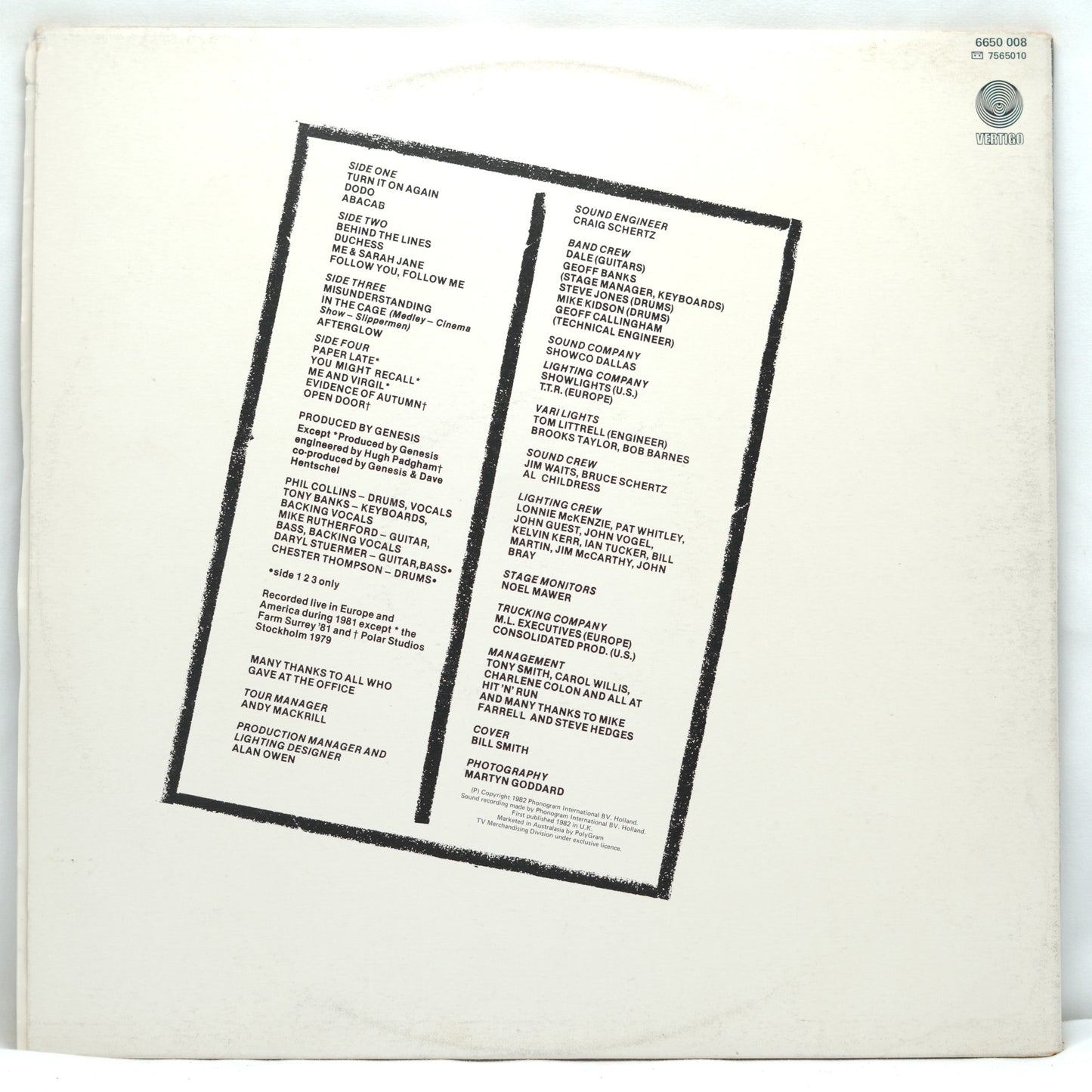 Genesis – Three Sides Live